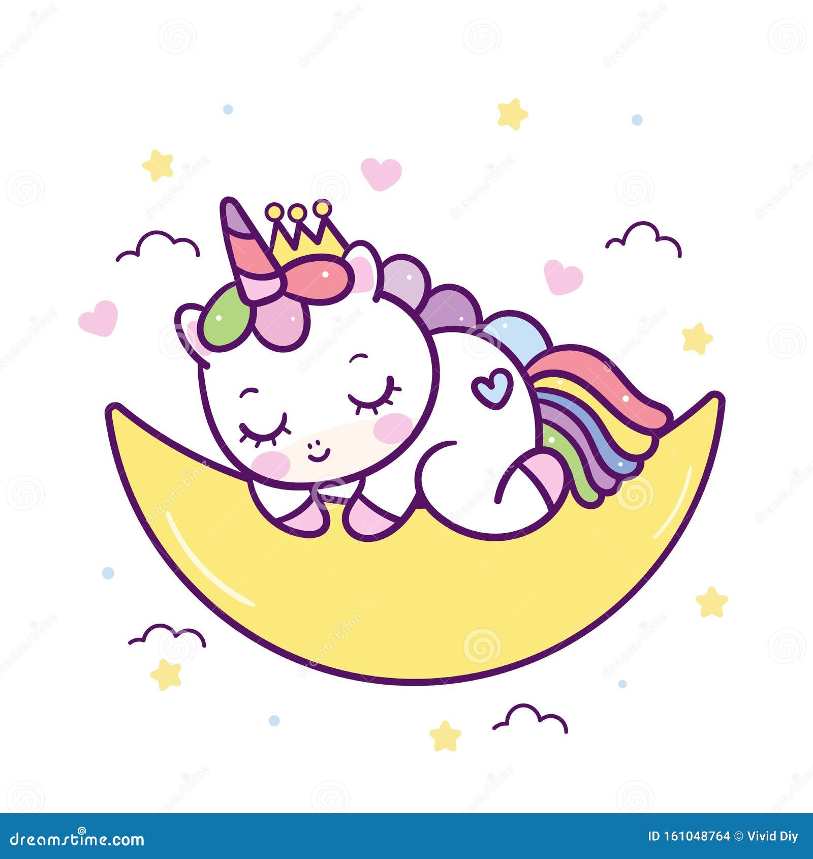 Beautiful Magical Unicorn Funny Horse Wallpaper Kawaii Animal: Fabulous  Fashion, Magic Sleeping Time for Sweet Dream Good Night Stock Vector -  Illustration of flat, fantasy: 161048764