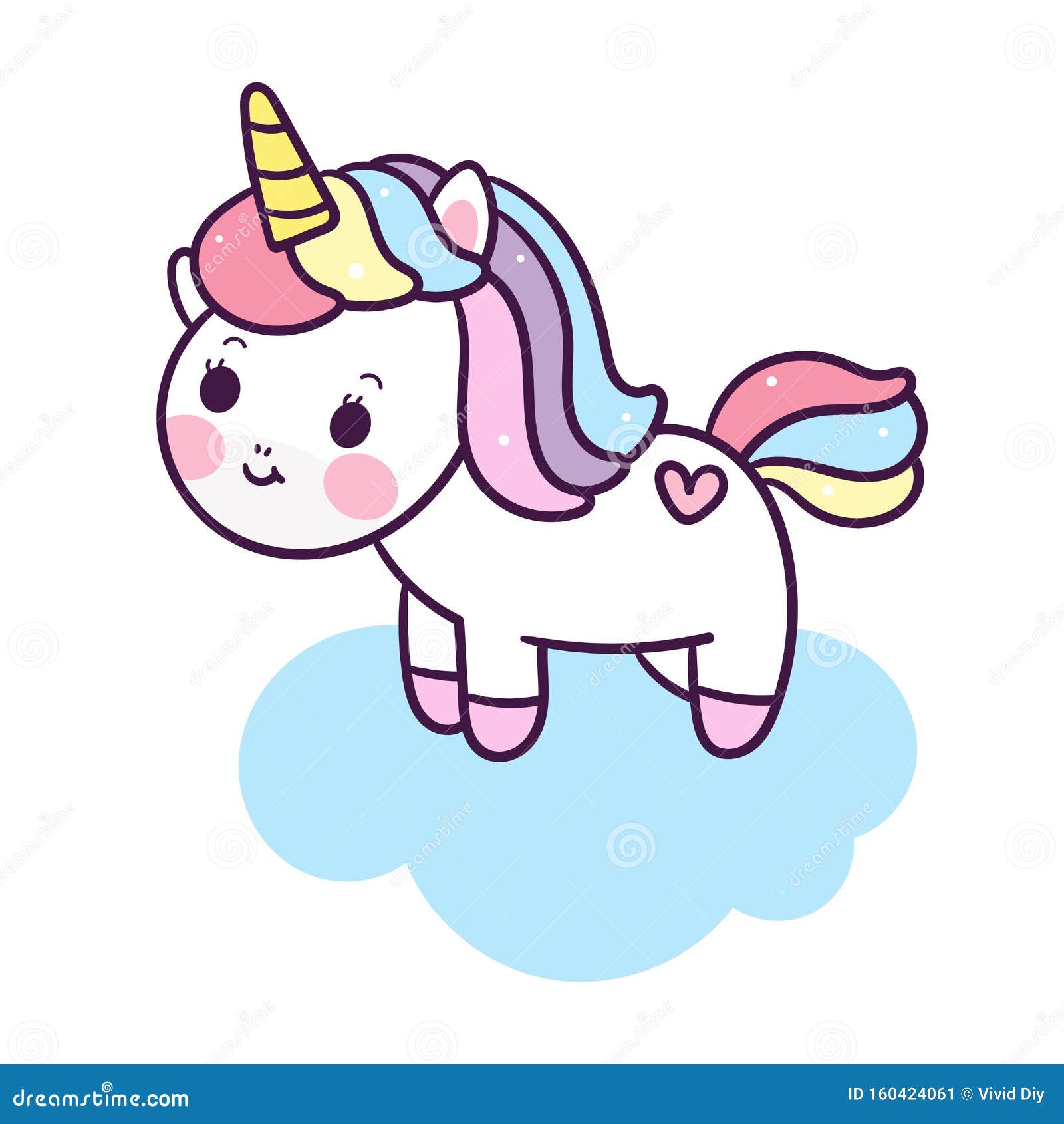 Beautiful Magical Unicorn Funny Horse Wallpaper Kawaii Animal Sweet Dream  Good Night: Stock Vector - Illustration of adorable, dreamer: 160424061