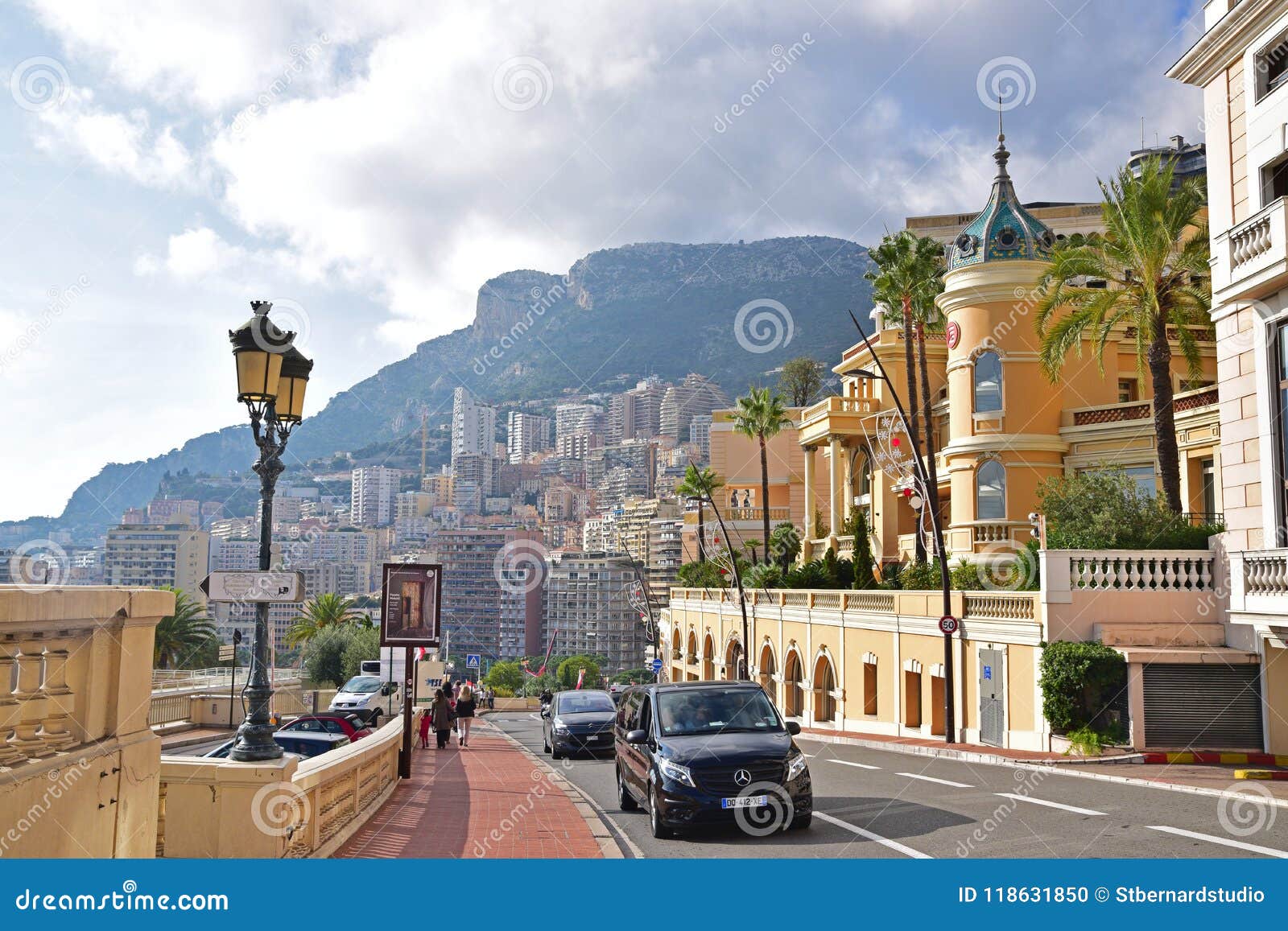 Beautiful Main Road of the Principality of Monaco with Spacious, Well