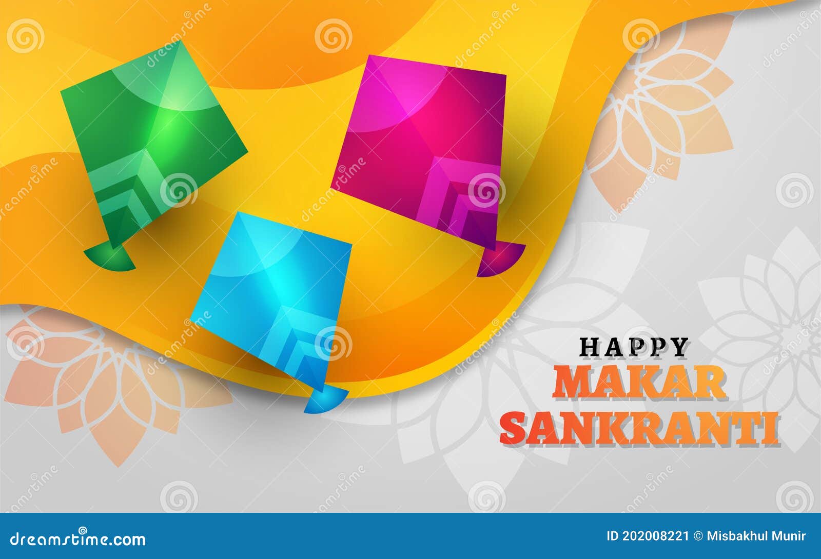 Beautiful Makar Sankranti Banner Background Design Stock Vector -  Illustration of festive, wavy: 202008221