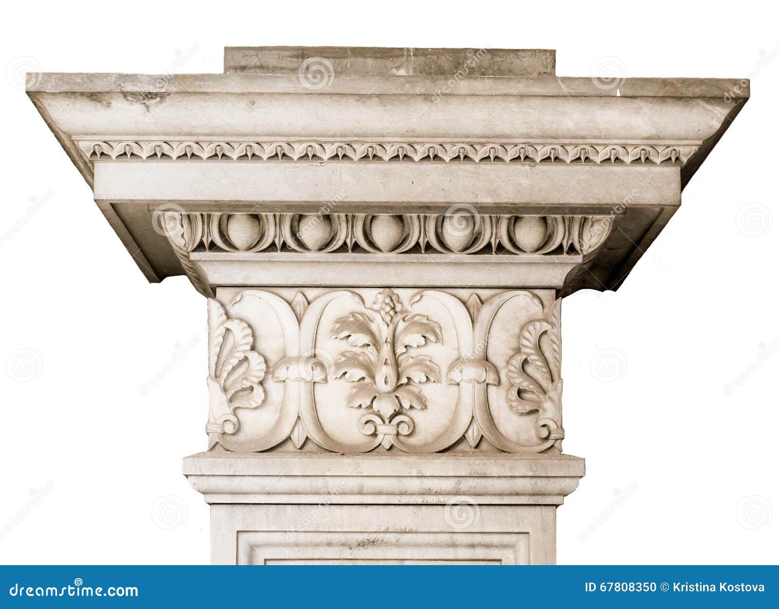 beautiful marble architectonic decoration with floral s