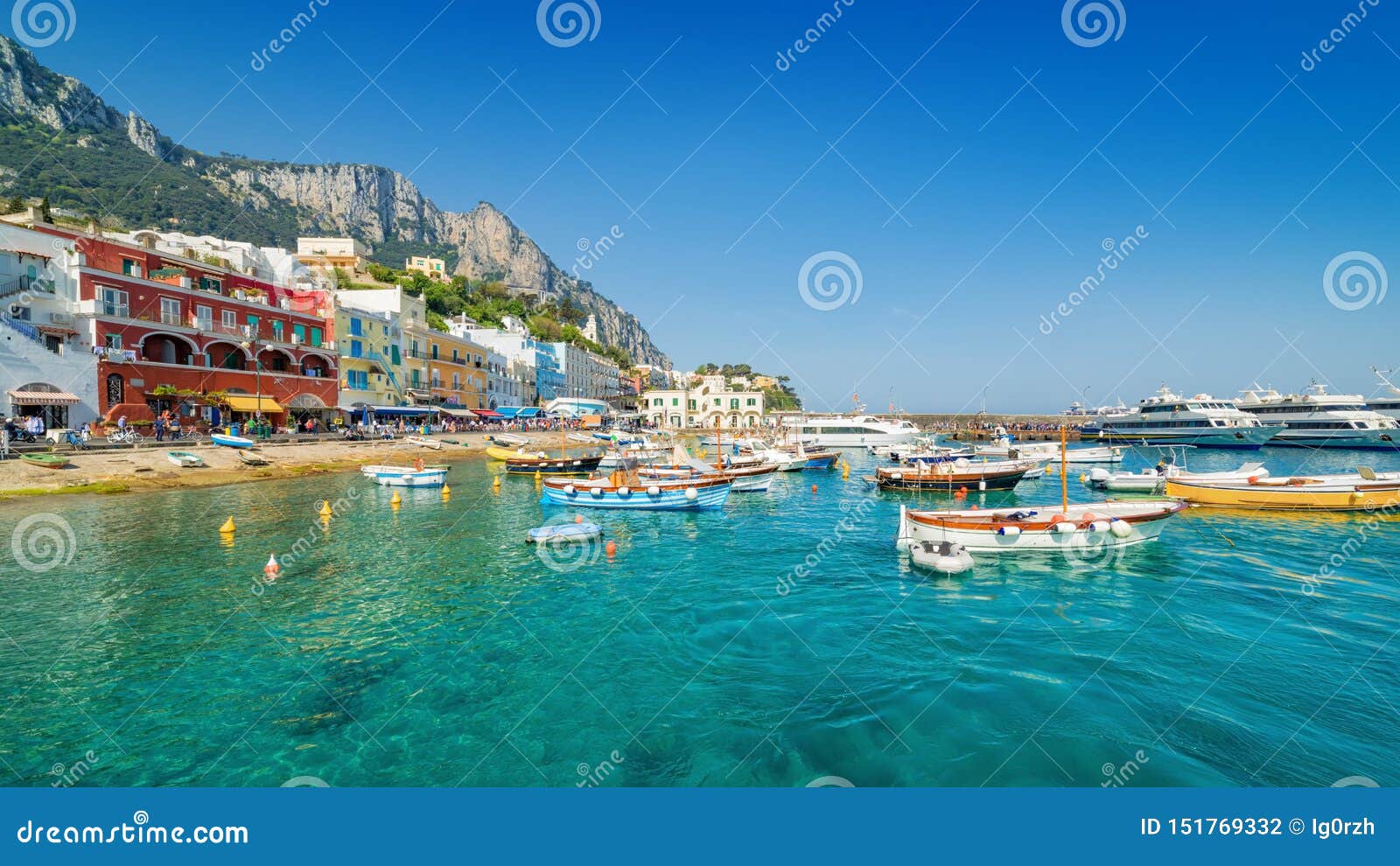 beautiful marina grande, capri island, italy