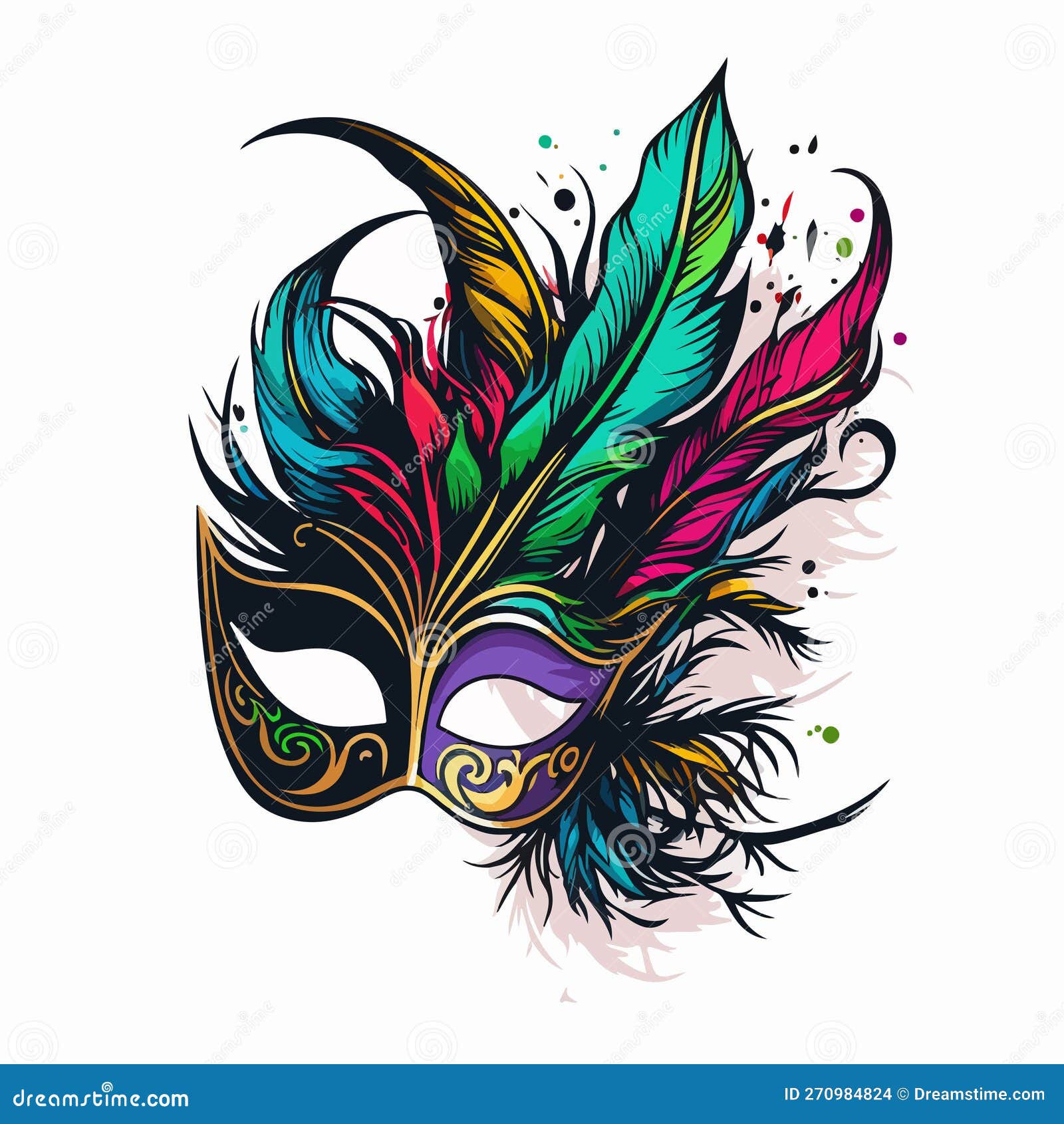 Sticker Venetian carnival masks 