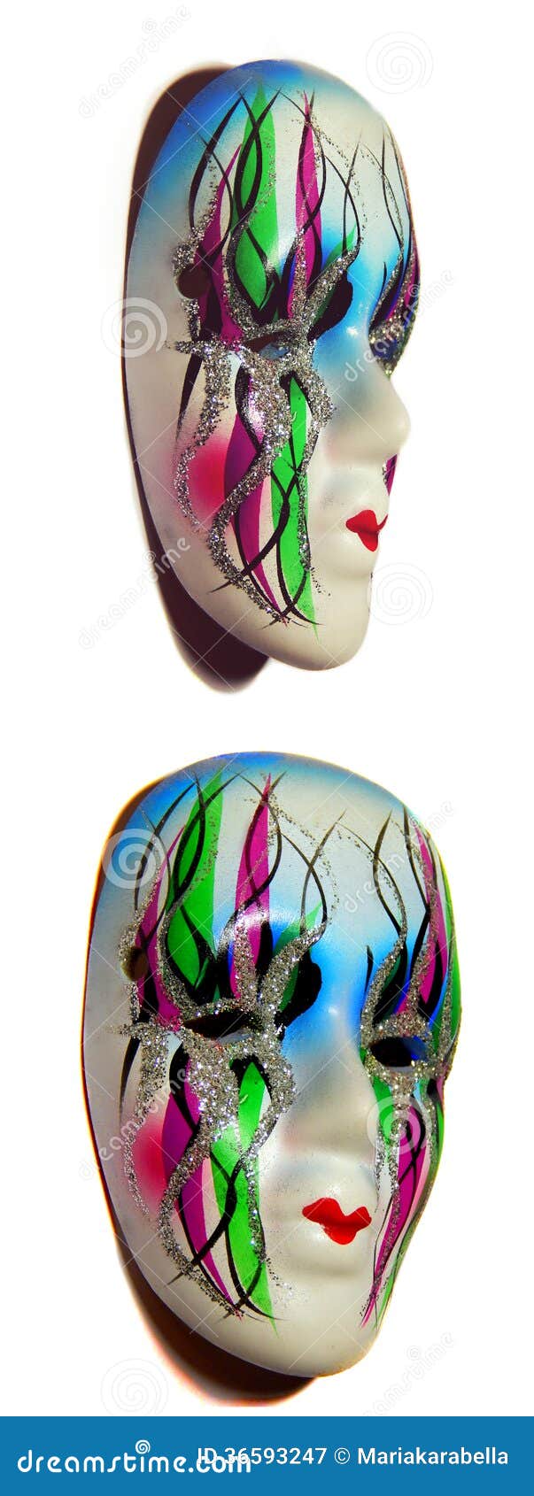 Beautiful Masquerade Masks Isolated Stock Image Image of celebration