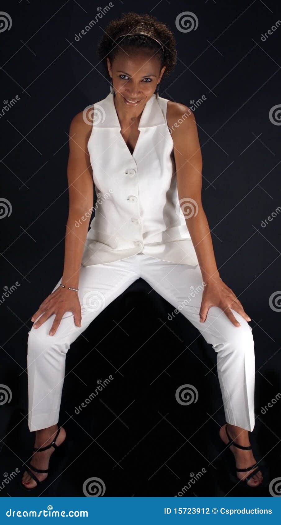 beautiful mature black woman sitting straddle