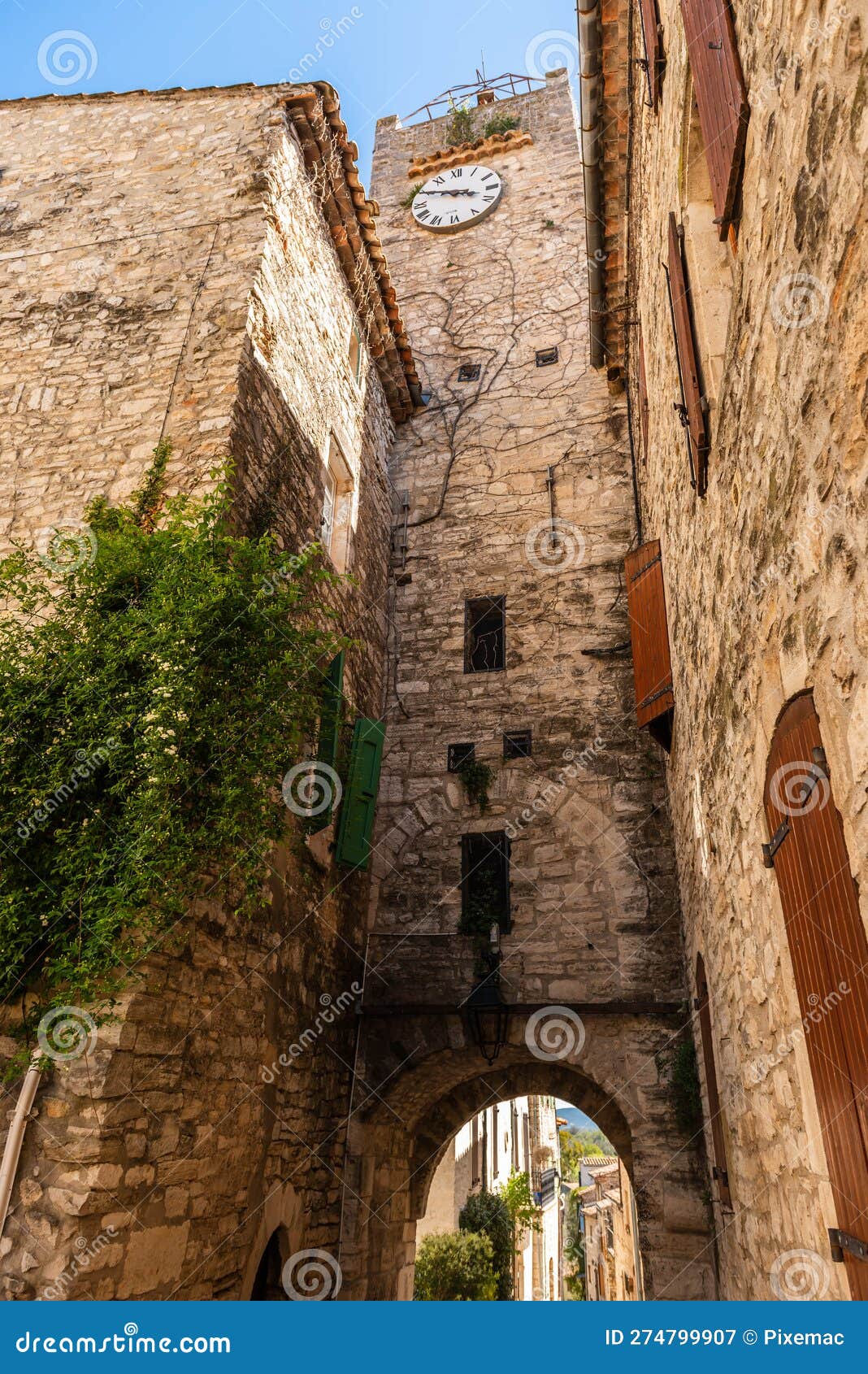 beautiful medieval village of vÃ©zÃ©nobres in the gard in the cÃ©vennes, occitanie, france