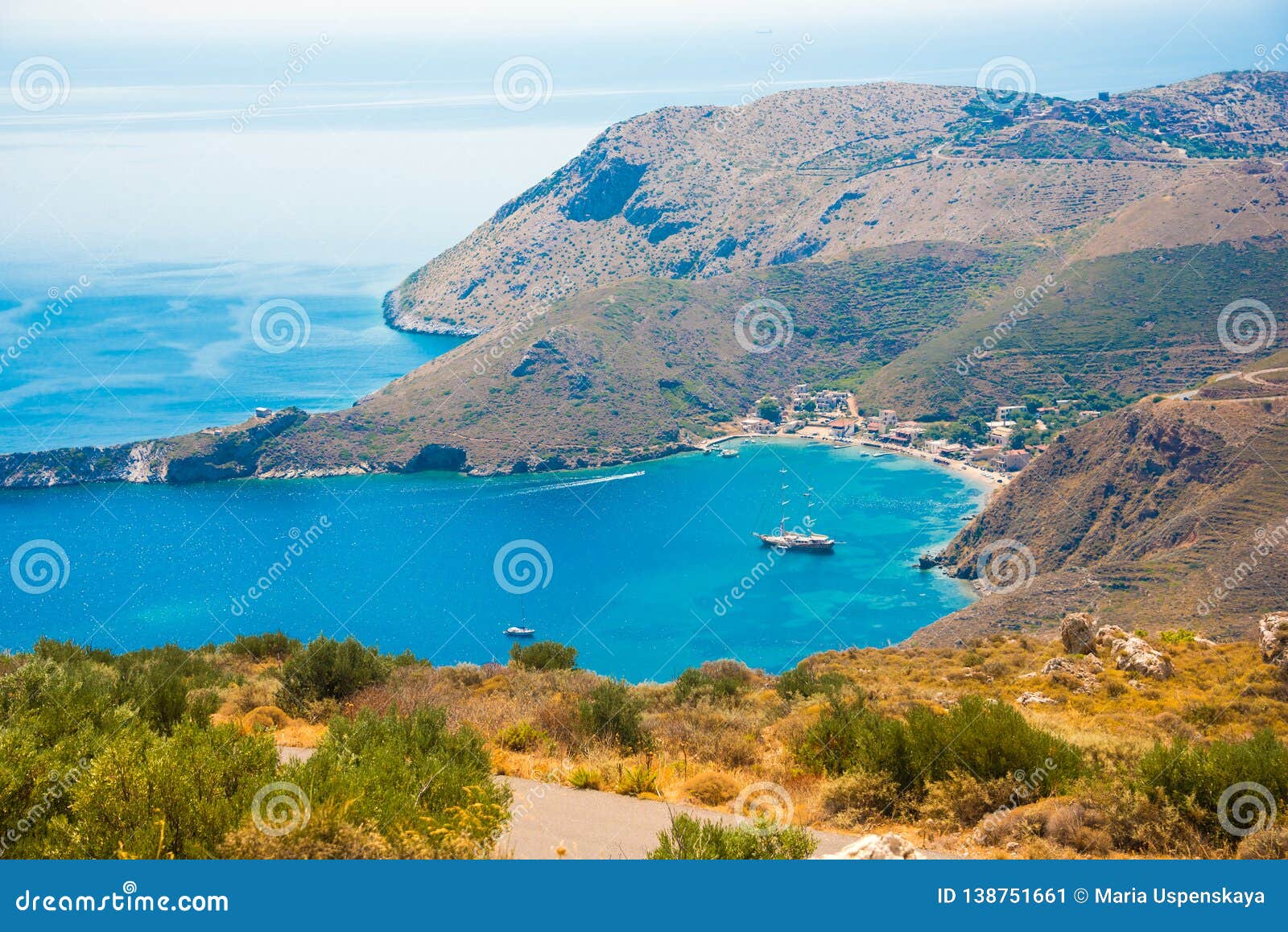 Beautiful Mediterranean Sea Coast in Greece, Costal Landscape Stock Photo -  Image of landscape, greece: 137934446