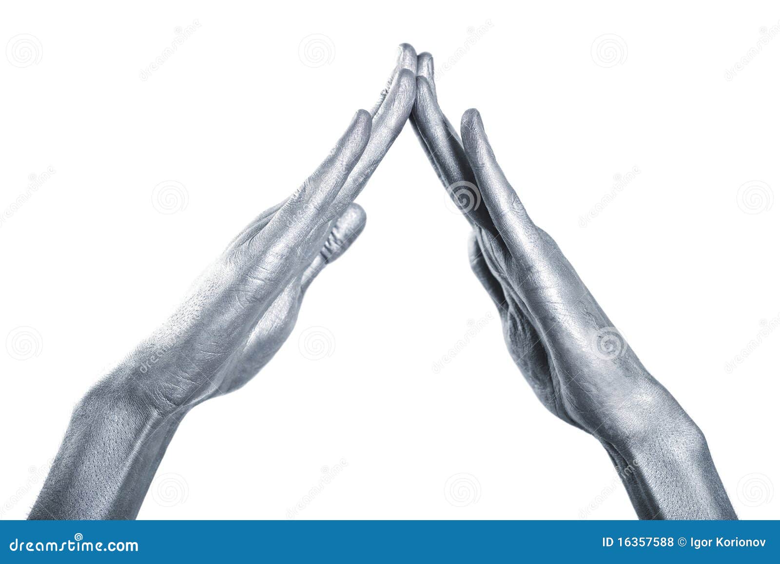 Beautiful Men Metal Hands with Long Fingers Stock Photo Image of