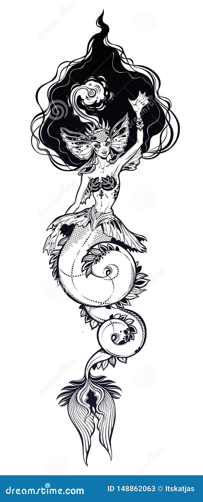 Evil Siren by Jared Cofield TattooNOW
