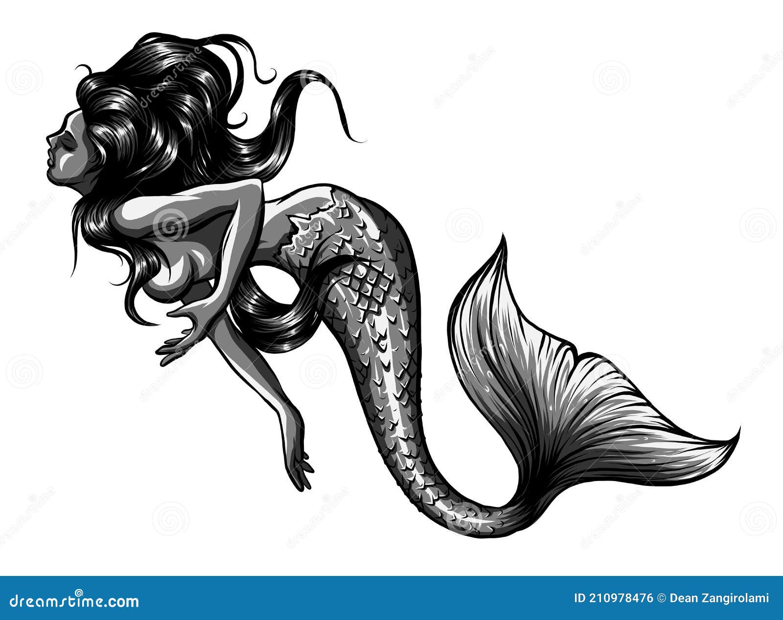Shell with mermaid- Little Mermaid Inspired Tattoo Transparent PNG –  Sisters Keep Drawing