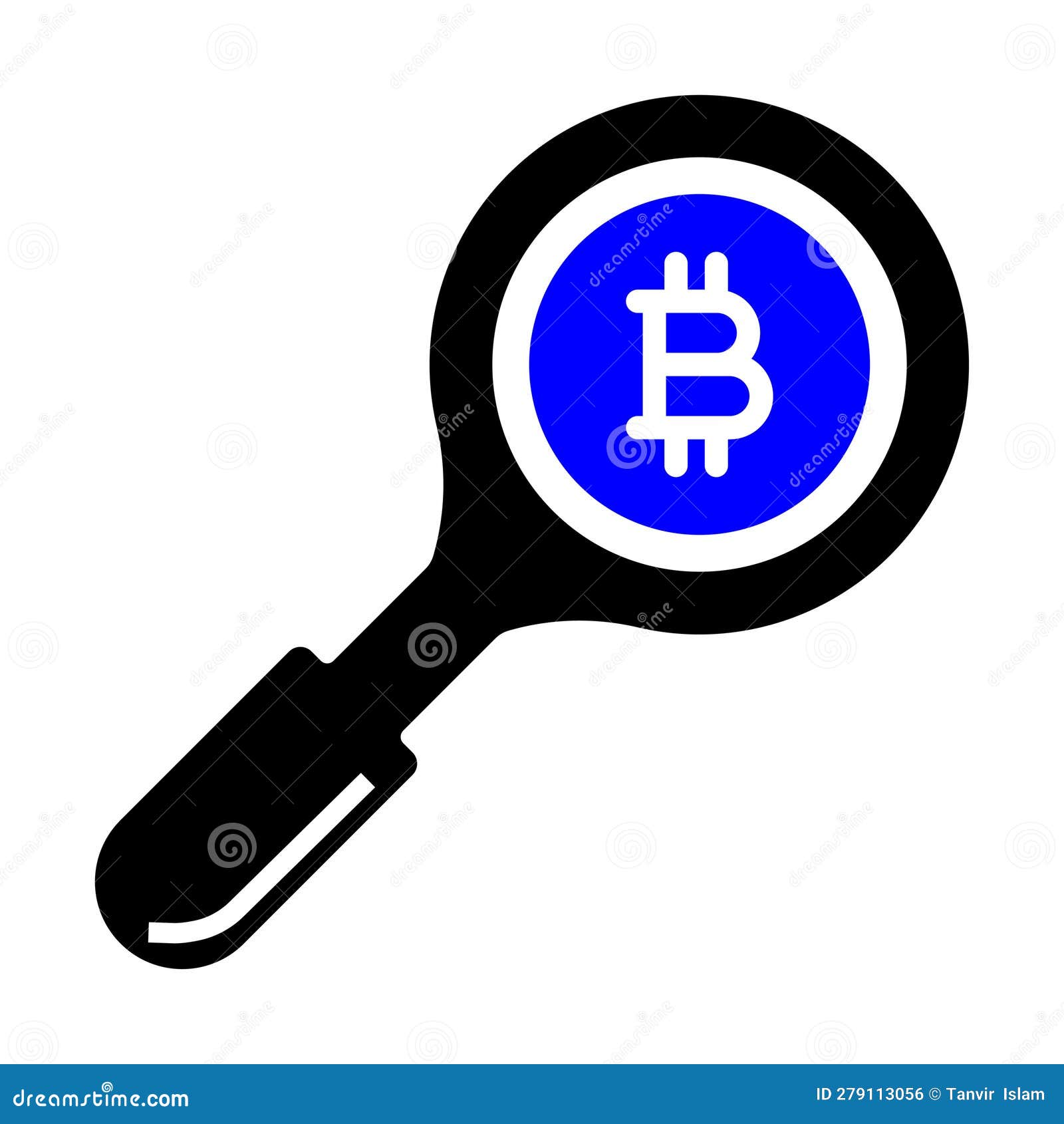 Bitcoin Search Icon stock vector. Illustration of search - 279113056