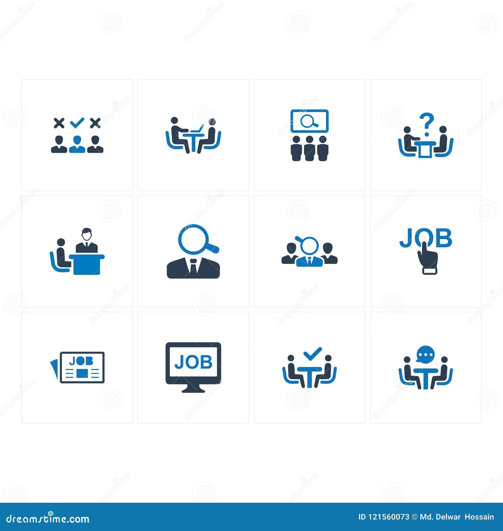 recruitment icons - blue version