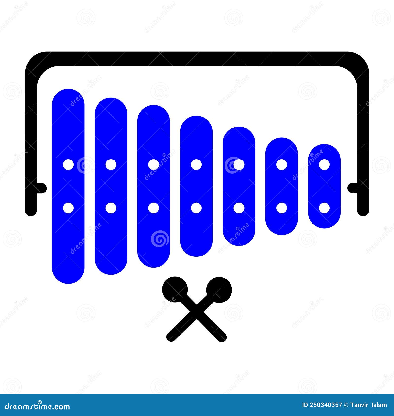 Xylophone Icon stock vector. Illustration of music, xylophone 250340357