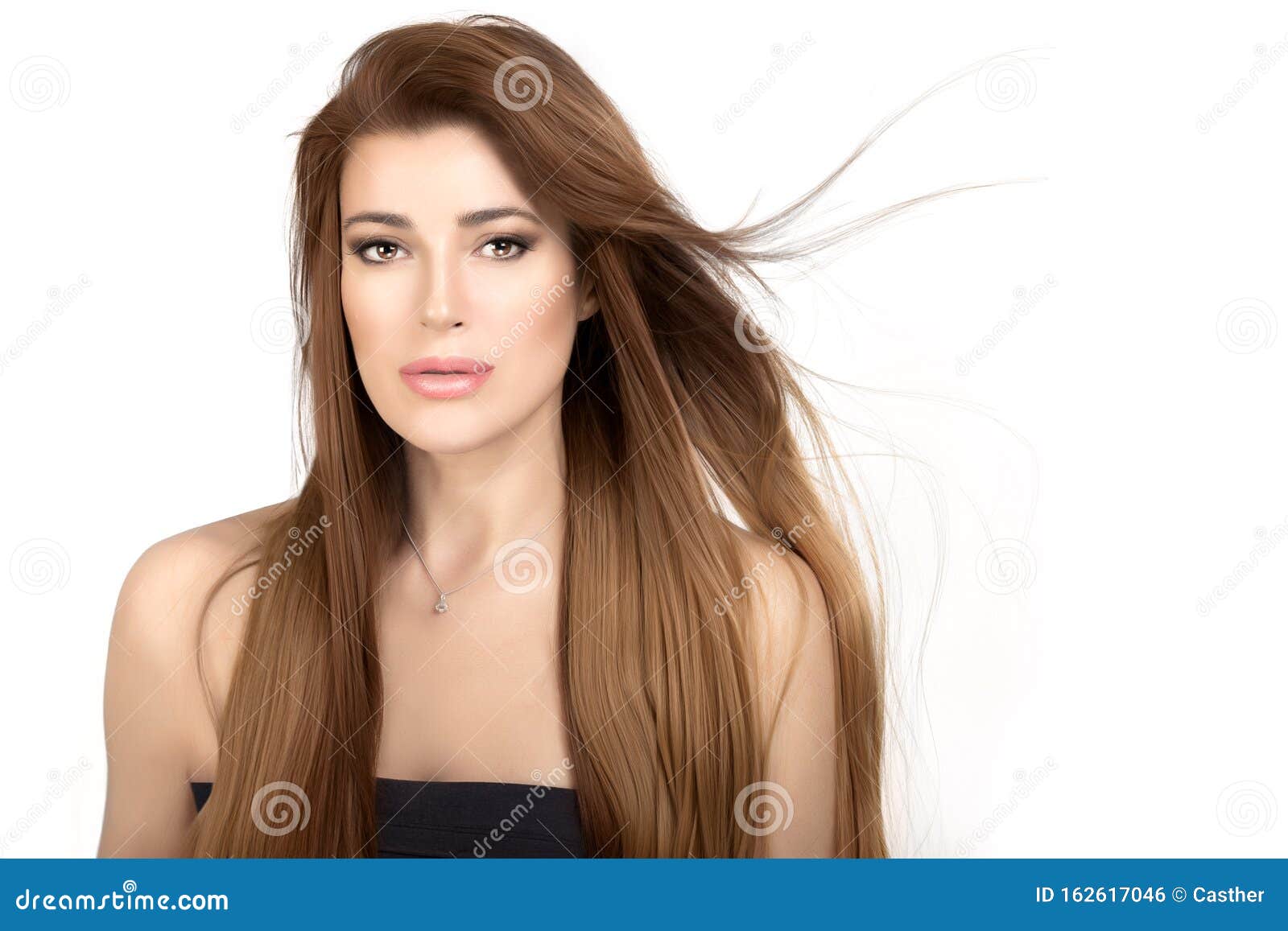 Beautiful Model Girl with Healthy Long Hair. Keratin Smoothing Treatment.  Care and Hair Style Products Stock Photo - Image of hairstyle, horizontal:  162617046