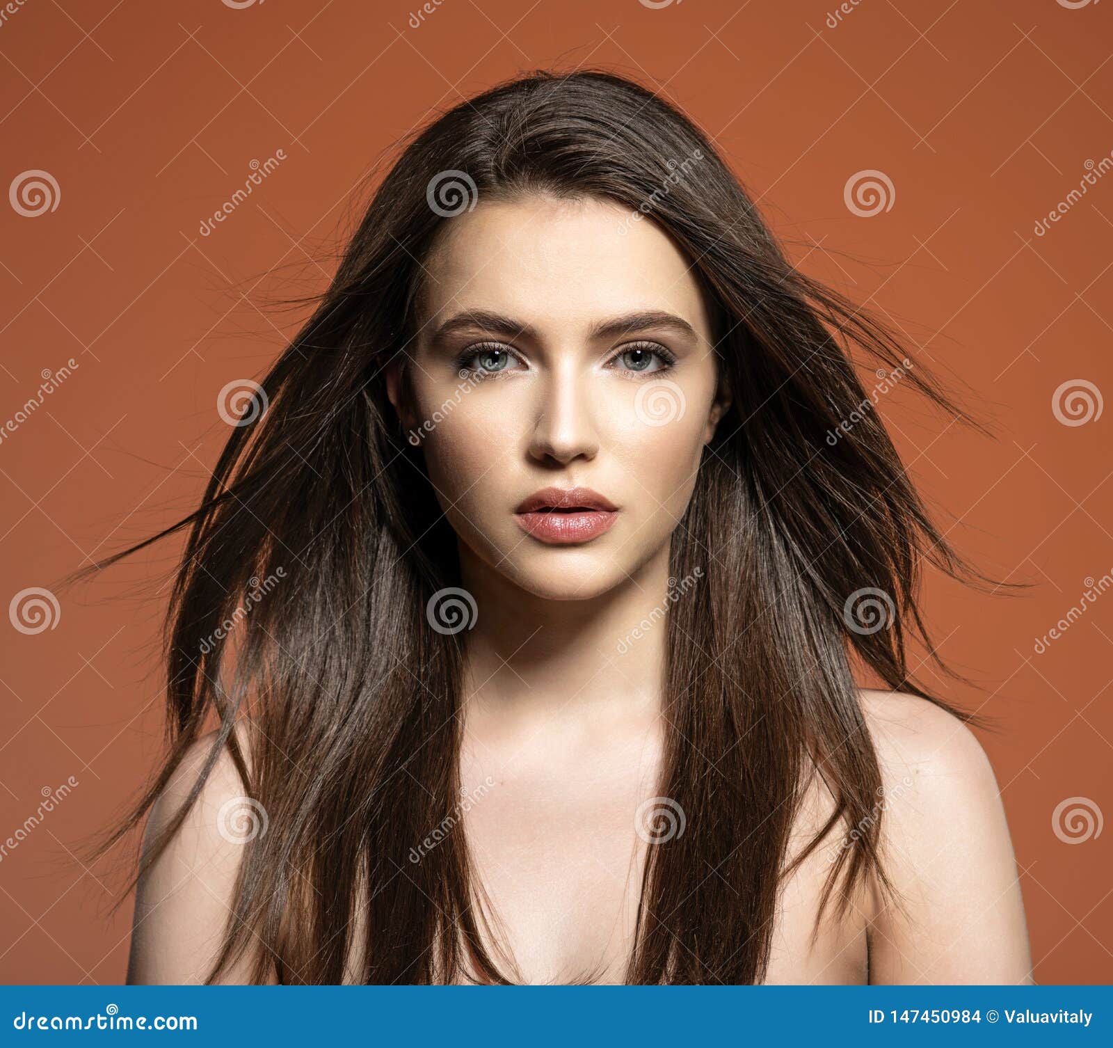 Beautiful Model with Long Straight Hair Stock Photo - Image of brunette,  female: 147450984