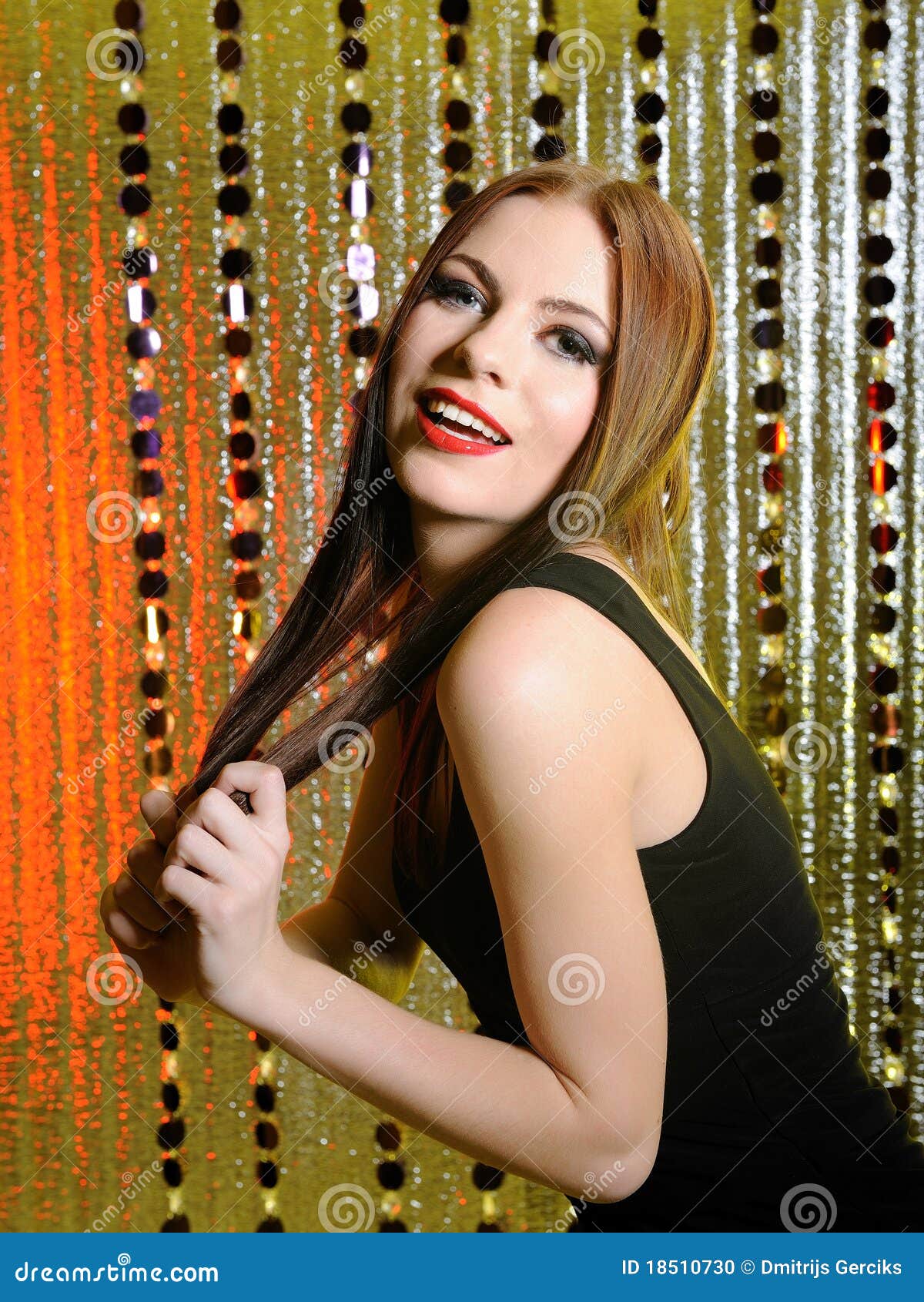 Beautiful Model Woman with Fashion Stage Make-up Stock Photo - Image of ...