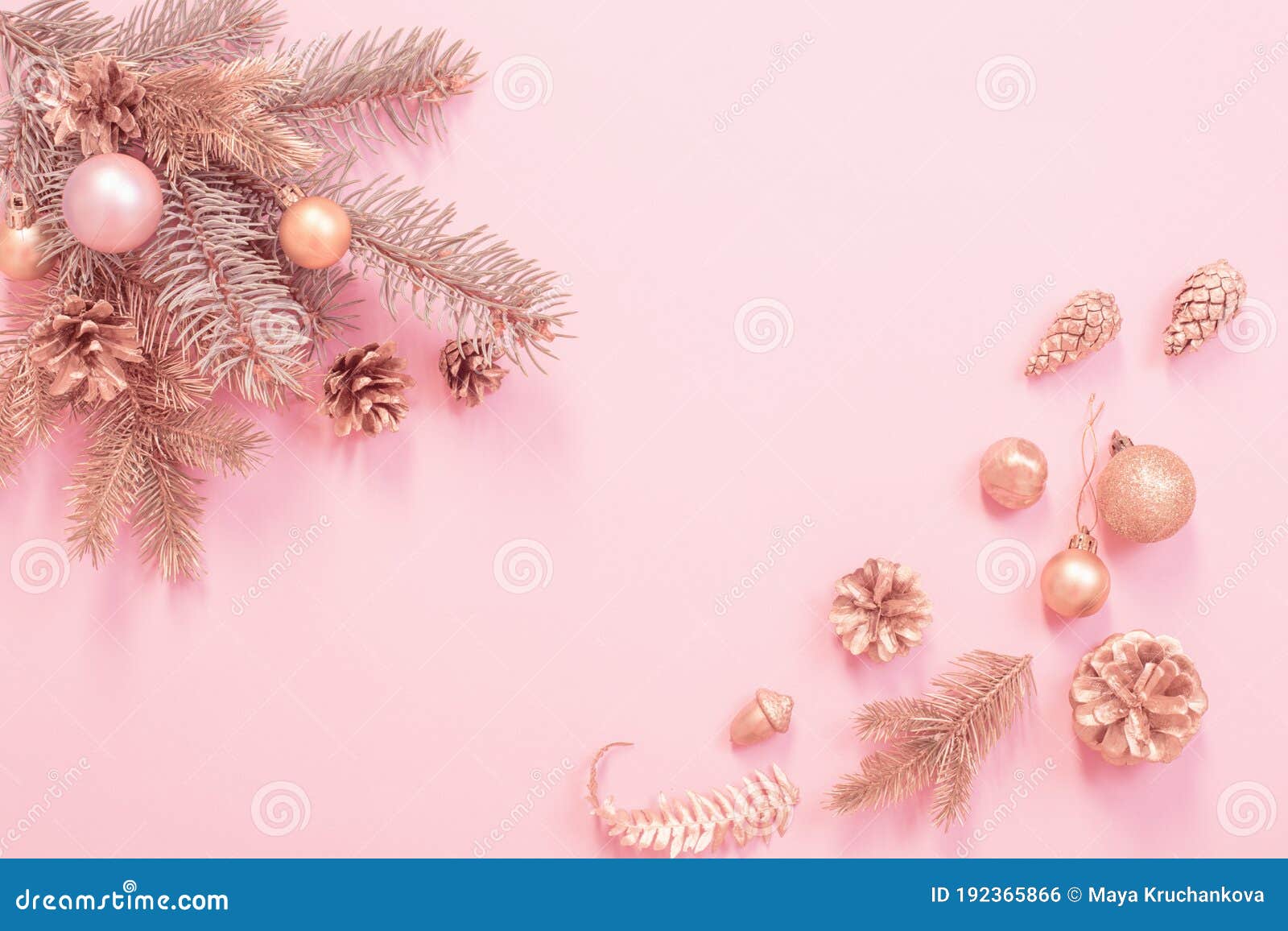 Beautiful Christmas Background in Gold and Pink Colors Stock Photo ...