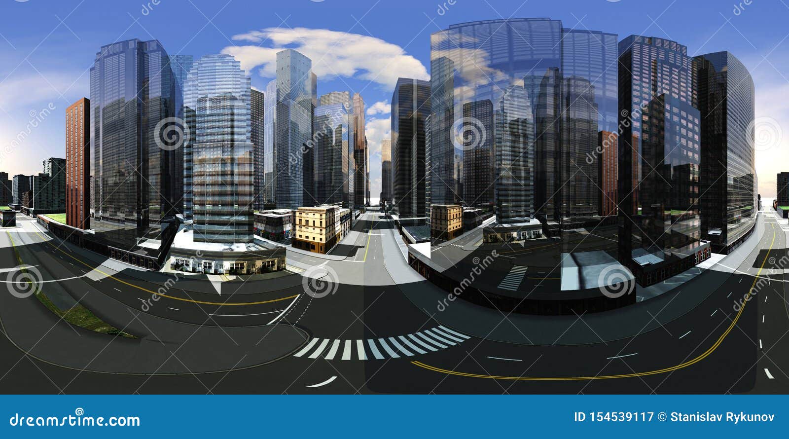 city scape, sunset in a modern city,  environment map
