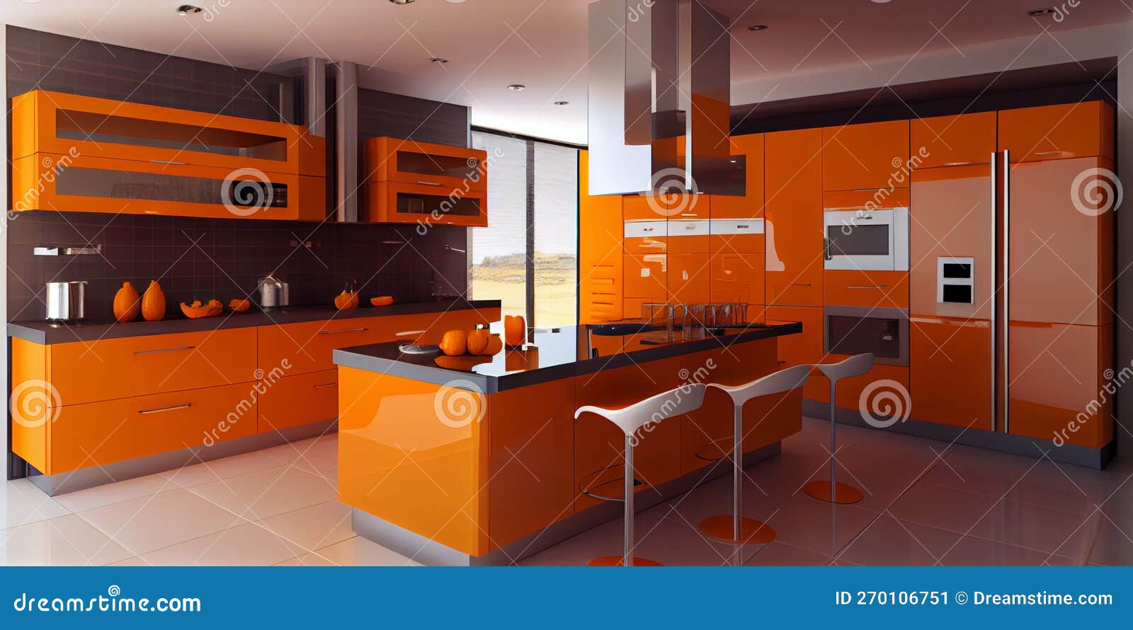 Beautiful Modern Kitchen Design Stock Illustration Illustration of