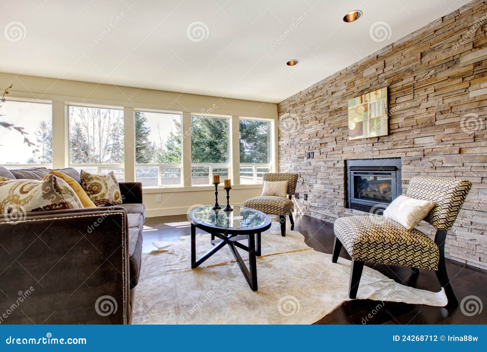 Beautiful Modern Large Bright Living Room. Stock Photo - Image of ...