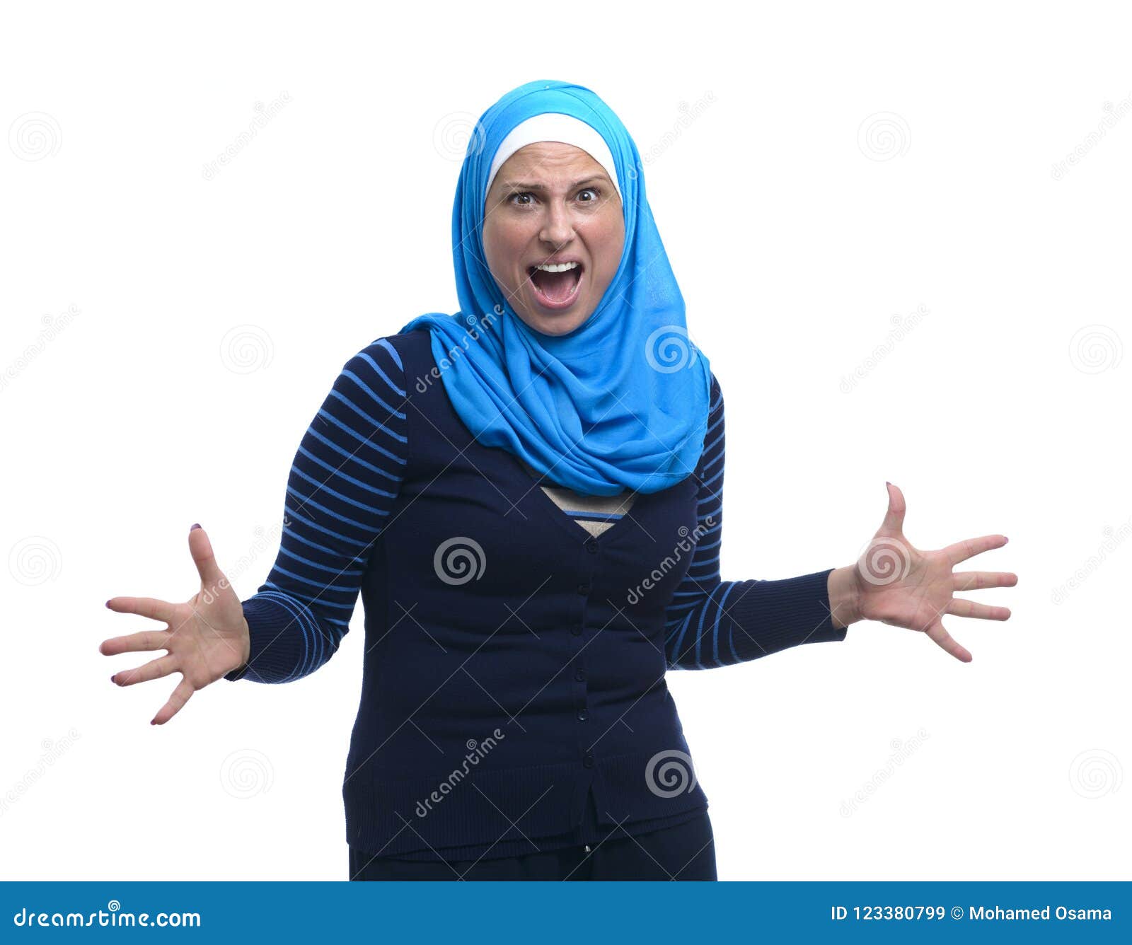 Beautiful Modern Muslim Woman Screaming Stock Image Imag