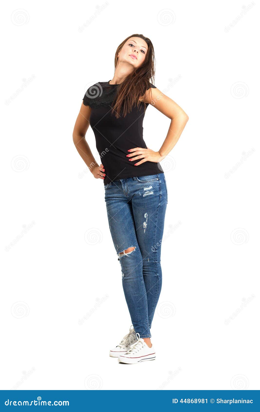 Beautiful Modern Woman Posing with Back Tilted Head Stock Image - Image ...