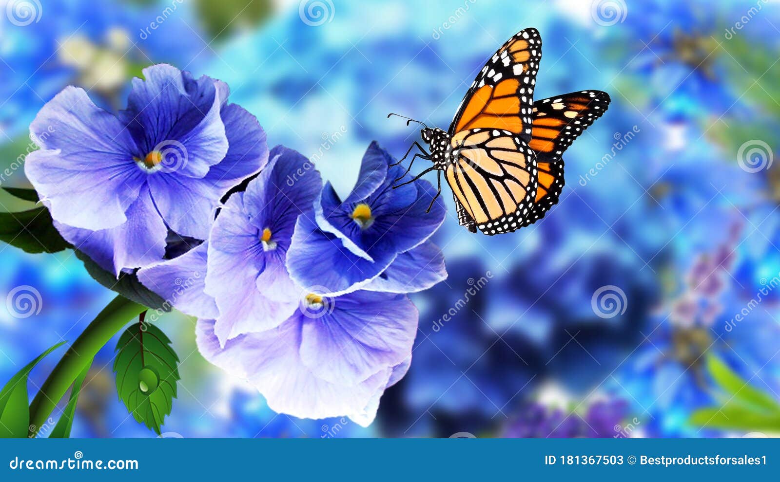 Butterfly on Flowers with Blurry Natural Background. Beautiful ...