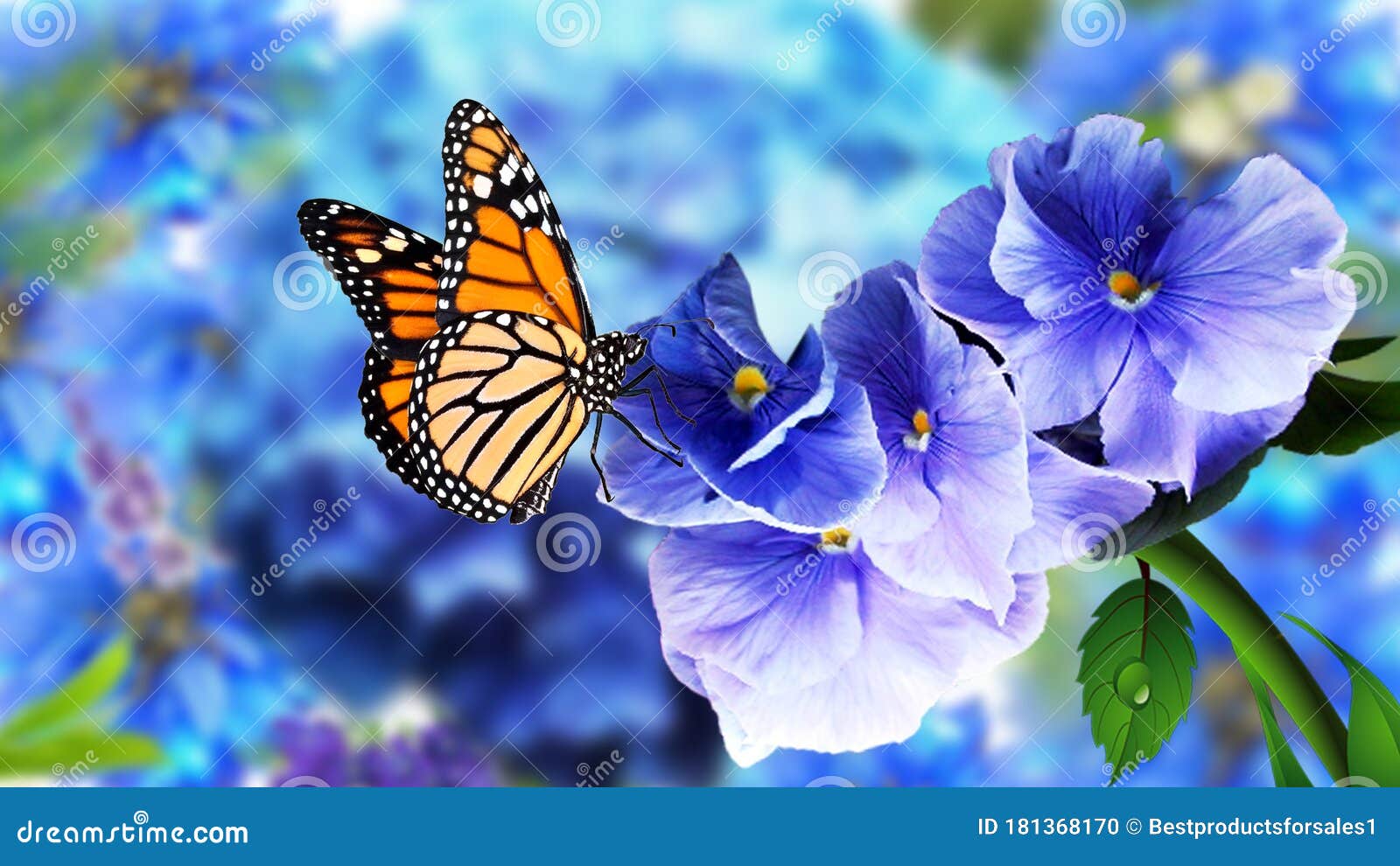 Butterfly on Flowers with Blurry Natural Background. Beautiful ...