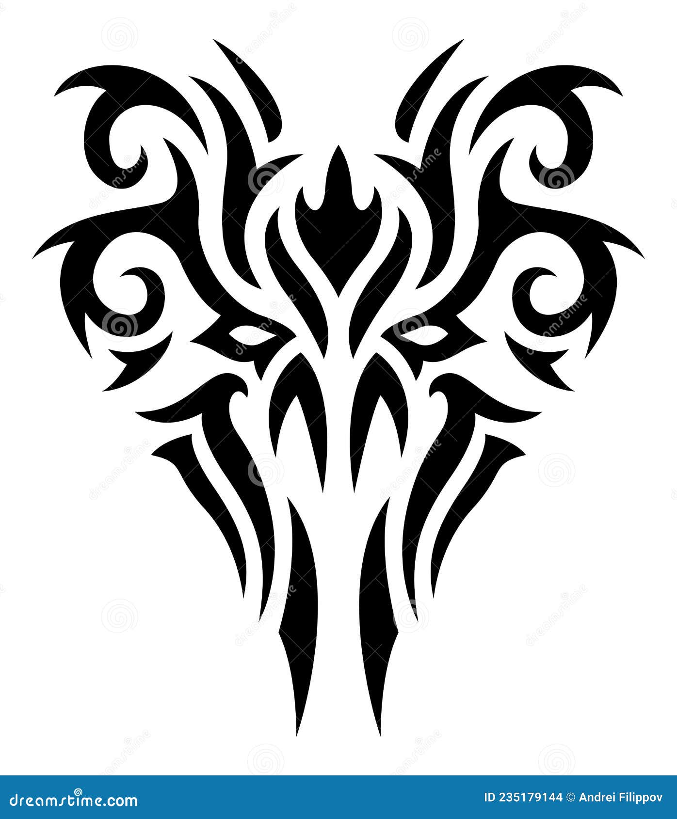 Wolf and symmetric tribals Royalty Free Vector Image