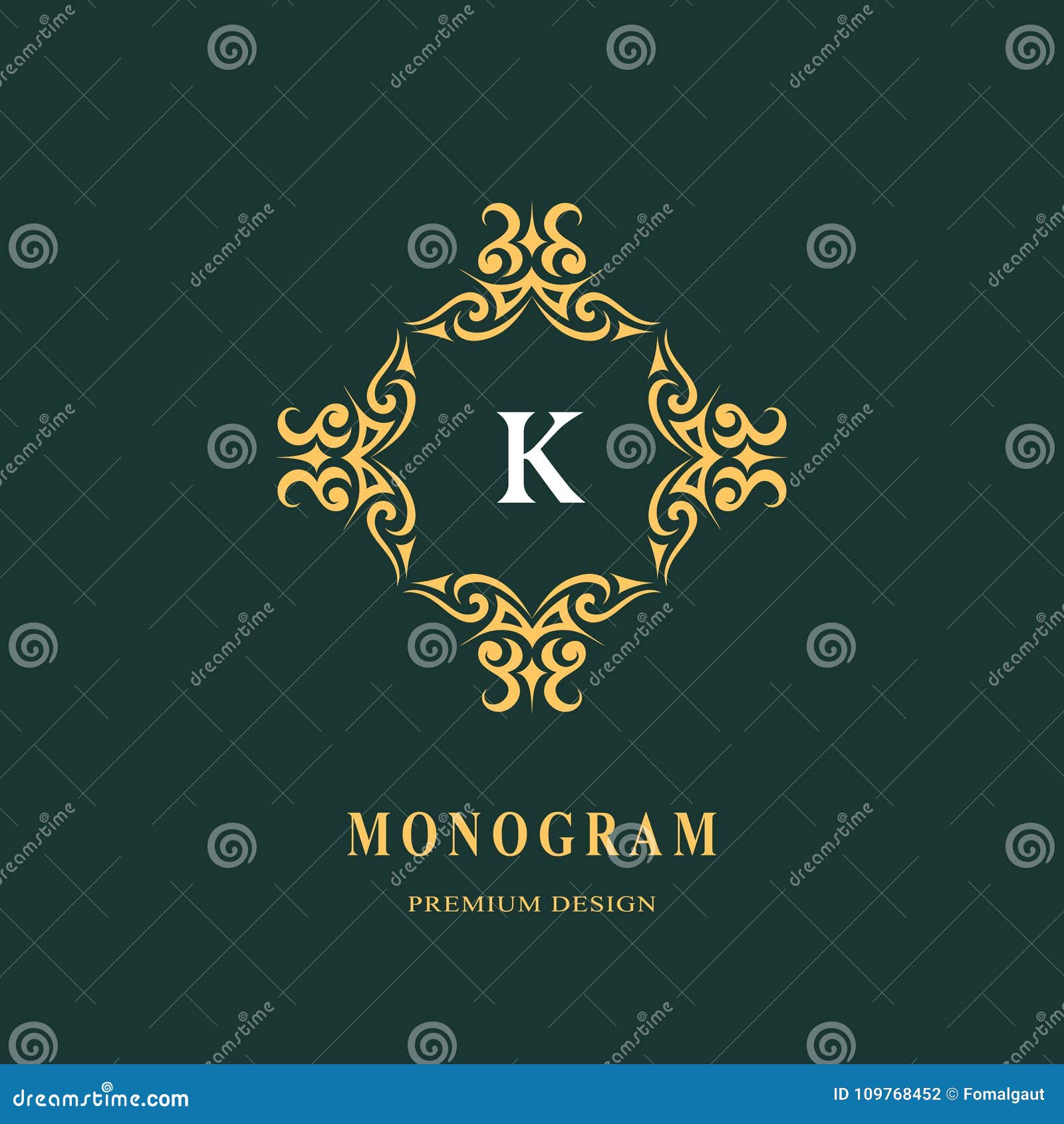 Beautiful Monogram. Elegant Emblem. Art Logo Design. Letter K ...