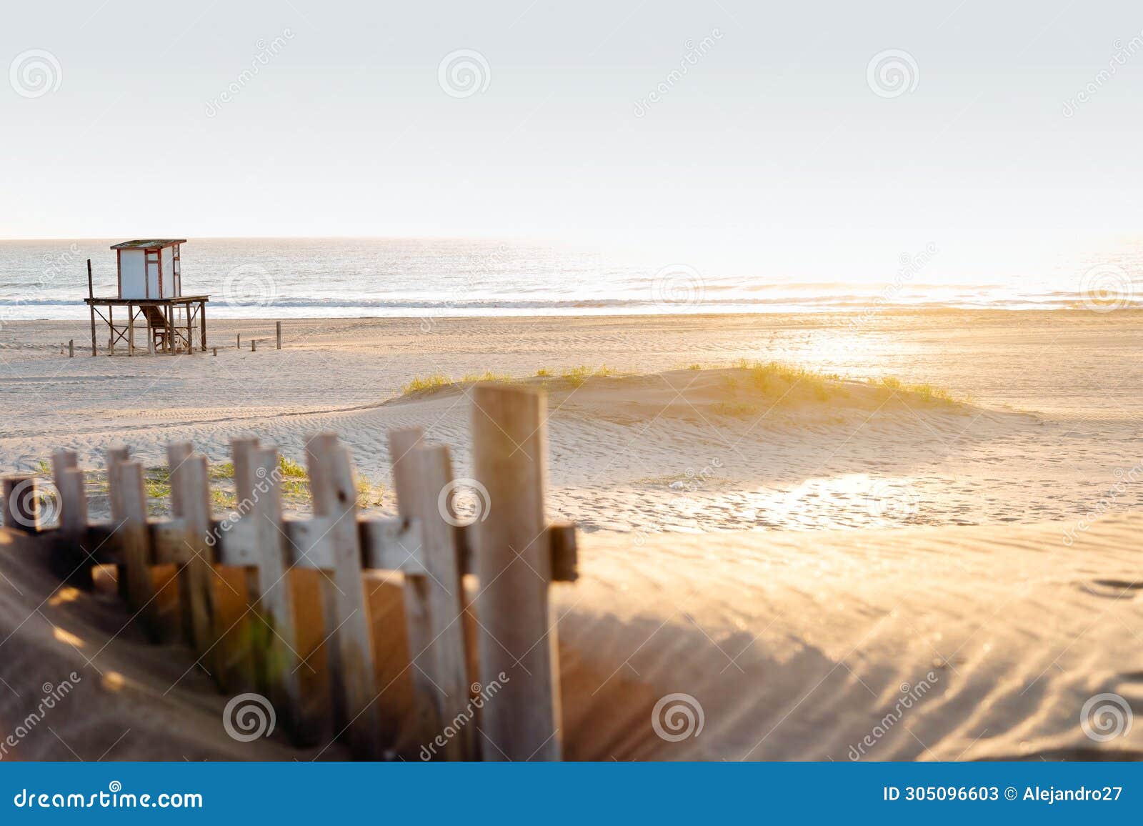 beautiful morning of summer in the beach. mar azul, argentina