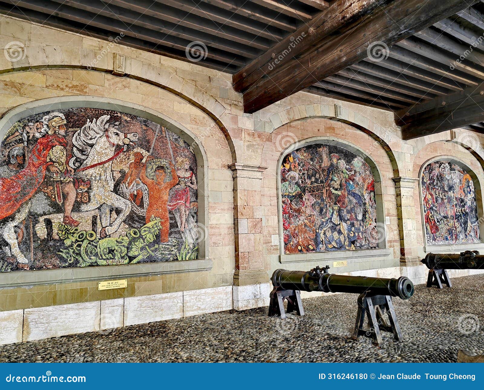 beautiful mosaics at l'ancien arsenal, geneva.