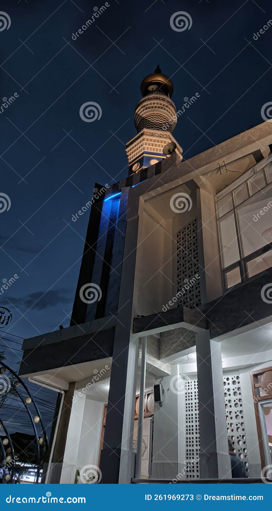 Beautiful Mosque at Night with Very Beautiful Light and Sky Stock Image Image of light, mosque