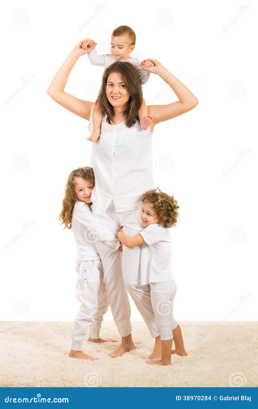 Beautiful Mother With Three Kids Stock Photo - Image: 38970284