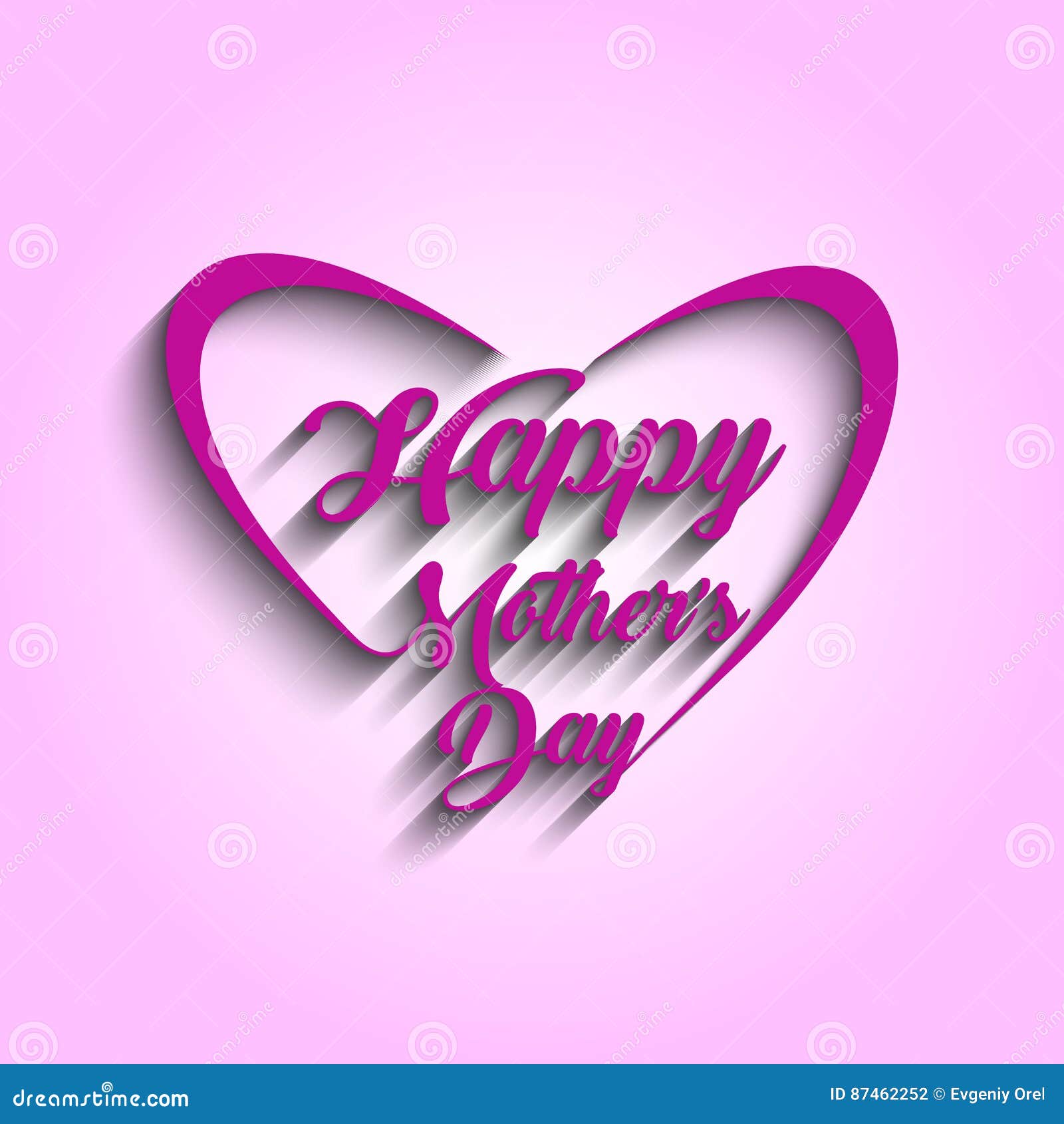 Beautiful Mothers Day Text in the Heart Design. Card for ...
