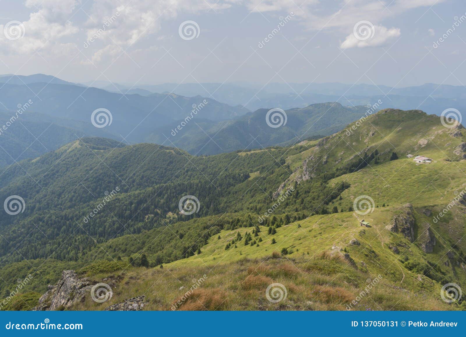 beautiful mountain view from the hills on the path to the eho hut. the troyan balkan is exceptionally picturesque and offers a