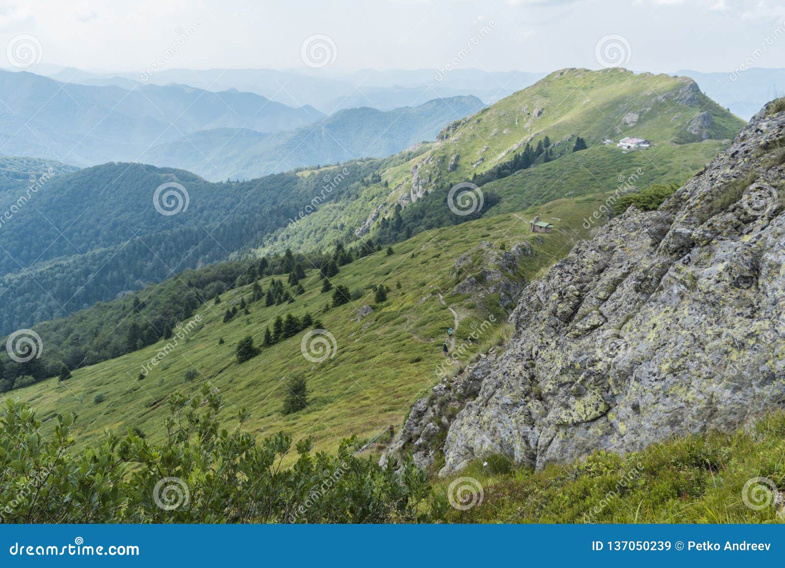 beautiful mountain view from the hills on the path to the eho hut. the troyan balkan is exceptionally picturesque and offers a