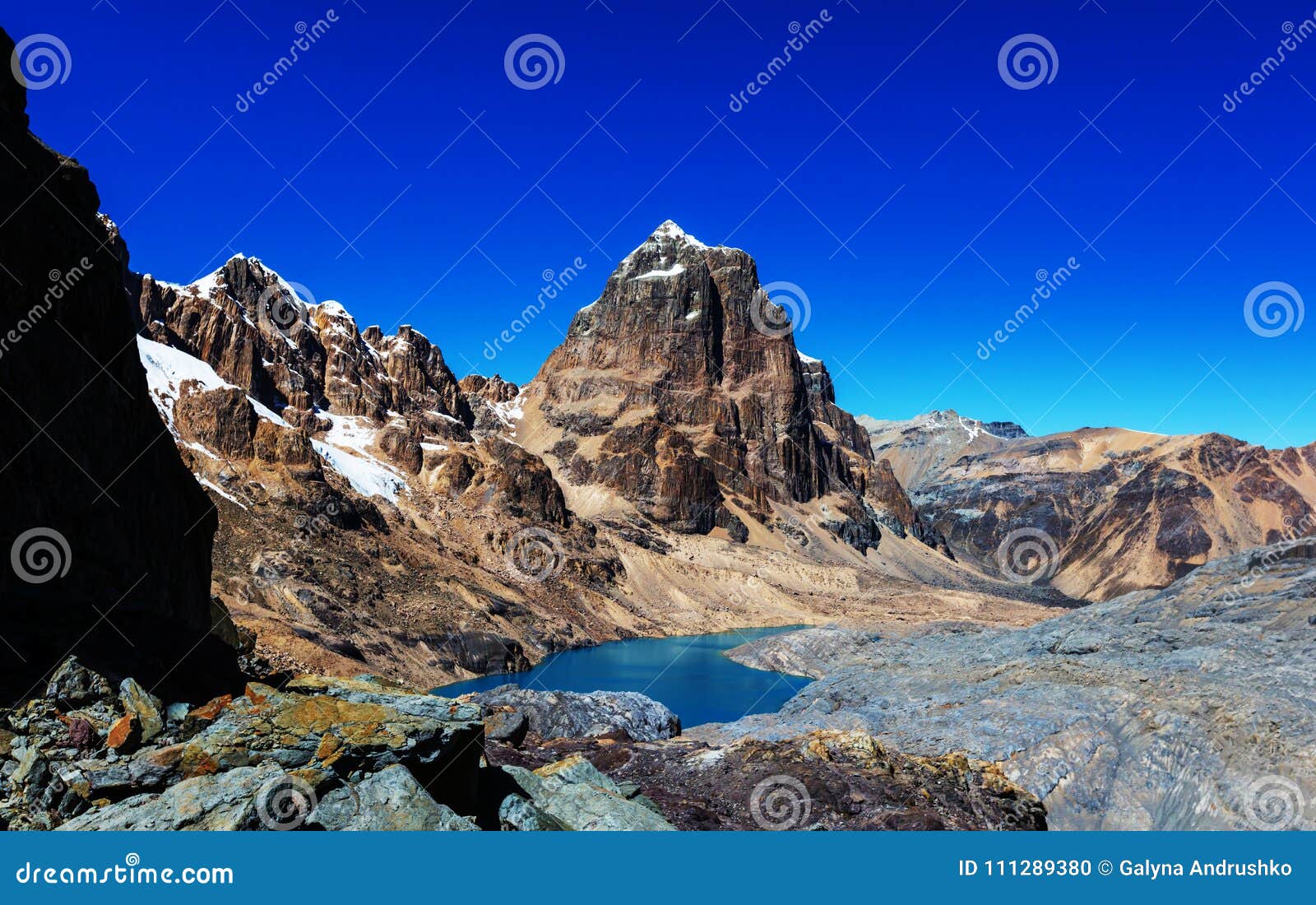 Cordillera stock photo. Image of awesome, lake, peru - 111289380