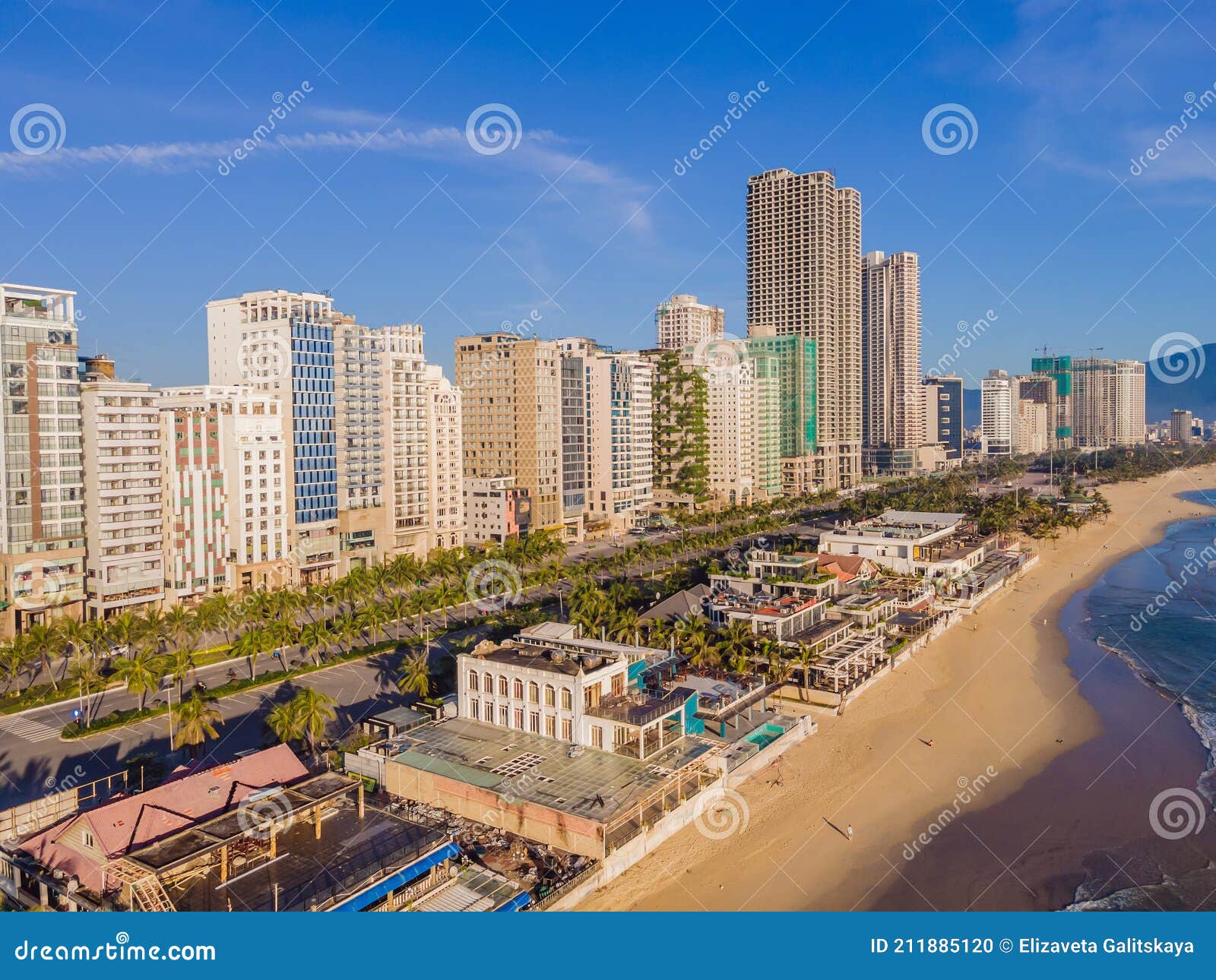My Khe Beach from Drone in Da Nang, Vietnam, Street and Buildings Near Central Beach and the Sea. Photo Stock Photo Image of asia, nang: 211885120