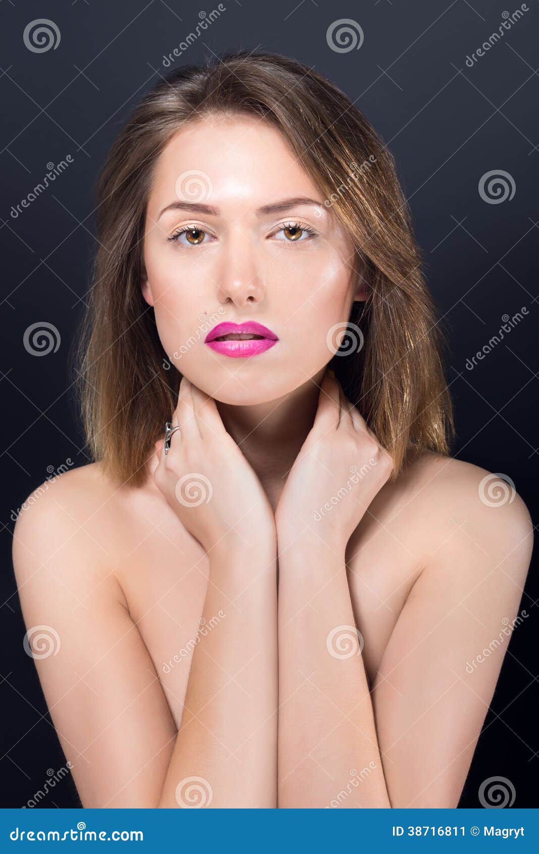 Beautiful Naked Girl With Bright Makeup Stock Image Image Of Adults Face