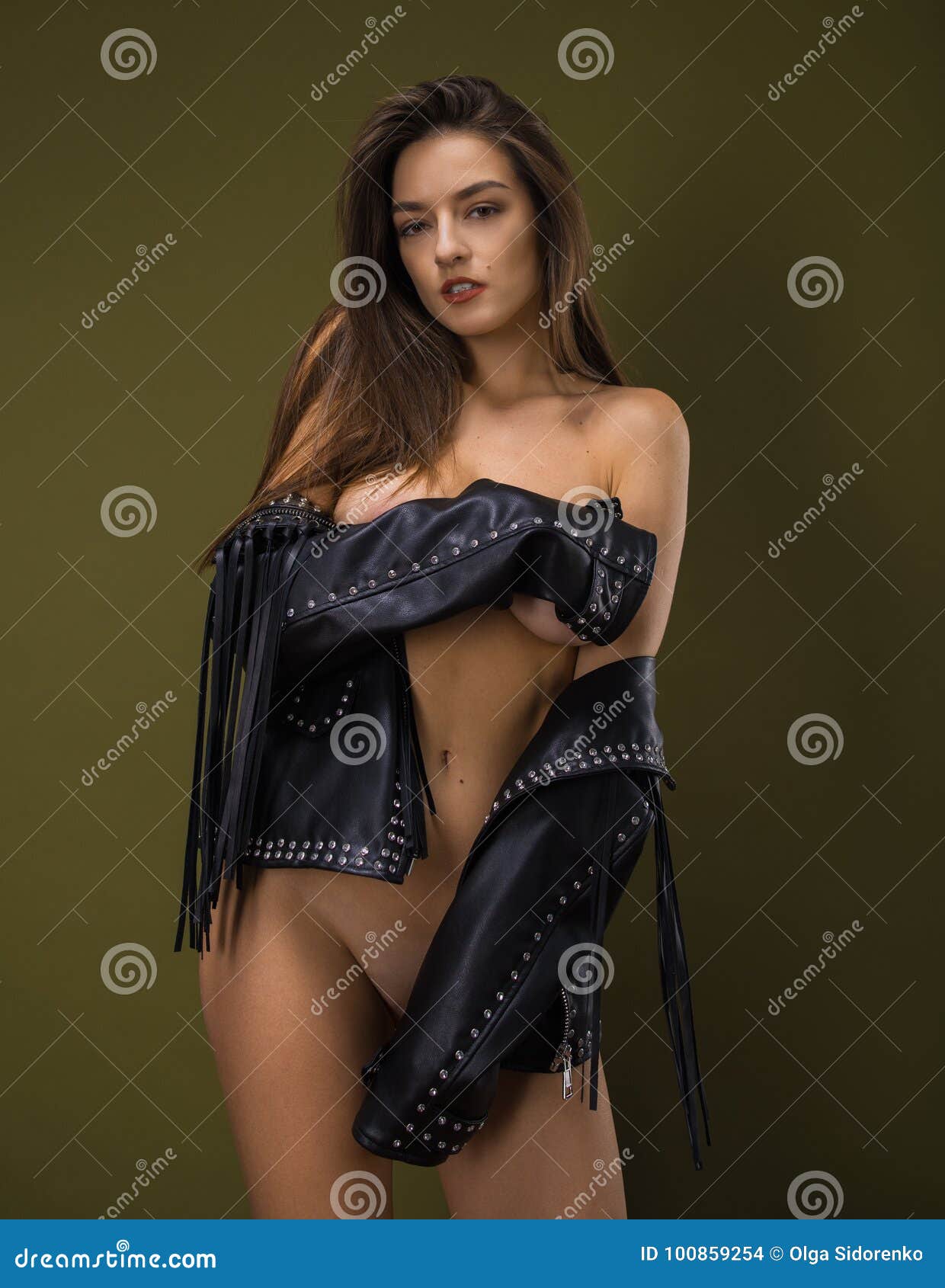 Naked leather motorcycle jacket - Real Naked Girls