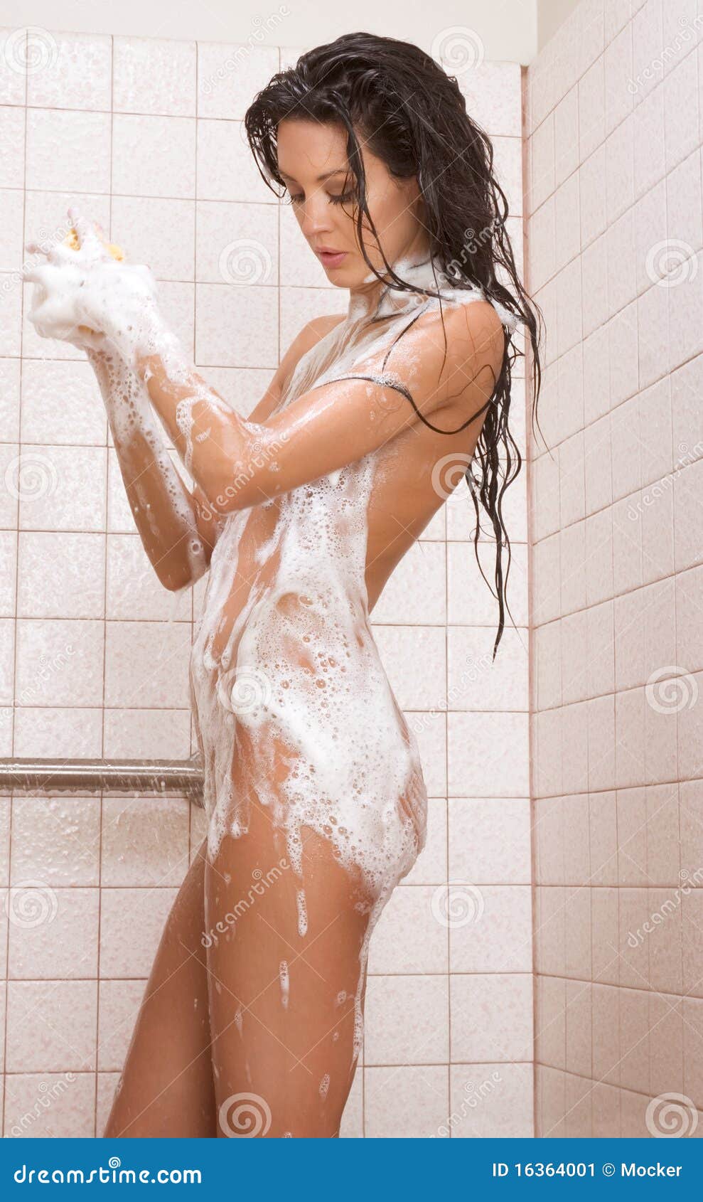 Woman Showering Nude