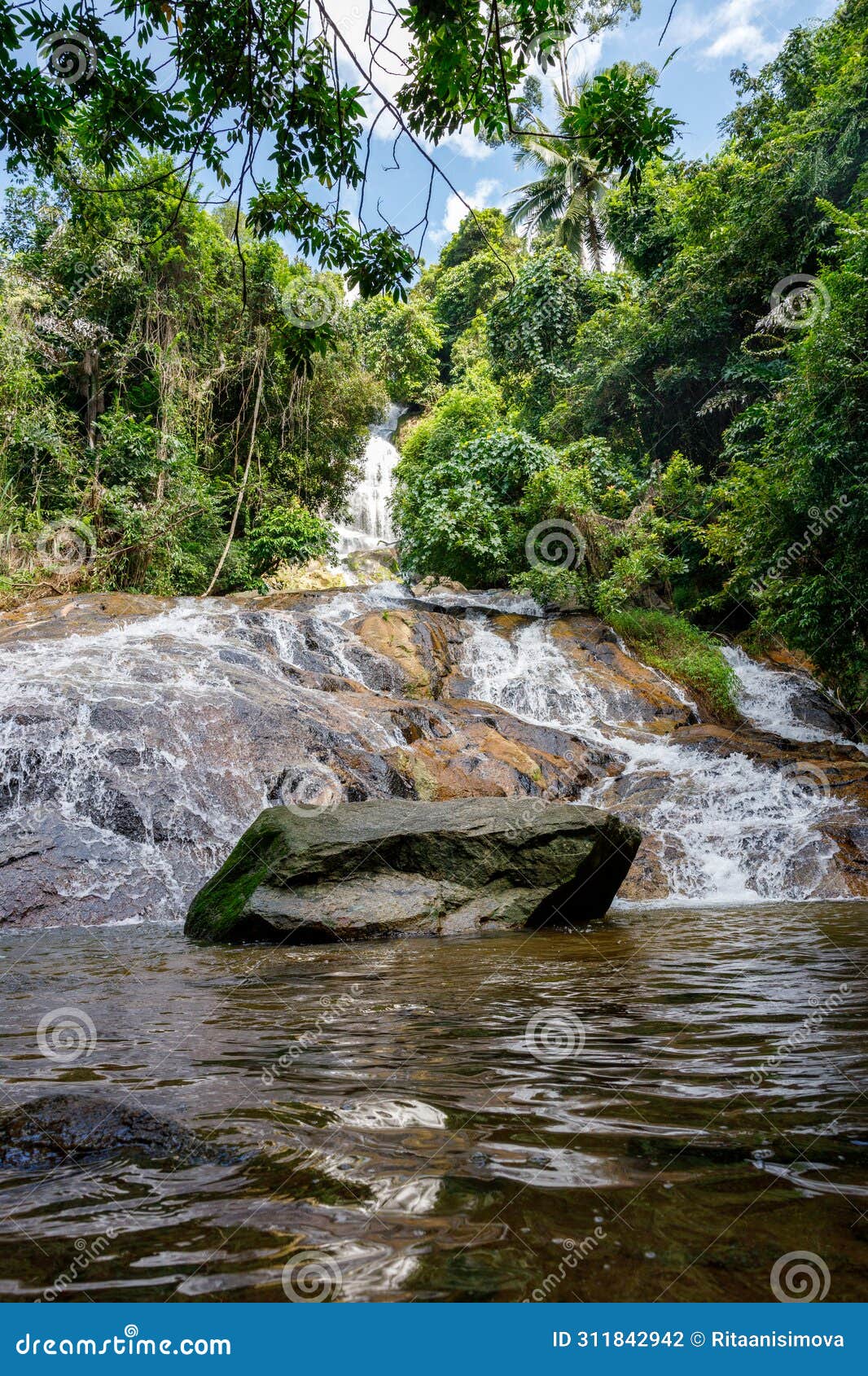 Beautiful Namuang Waterfall 2 during the Rainy Season in Koh Samui Stock Photo Image of view