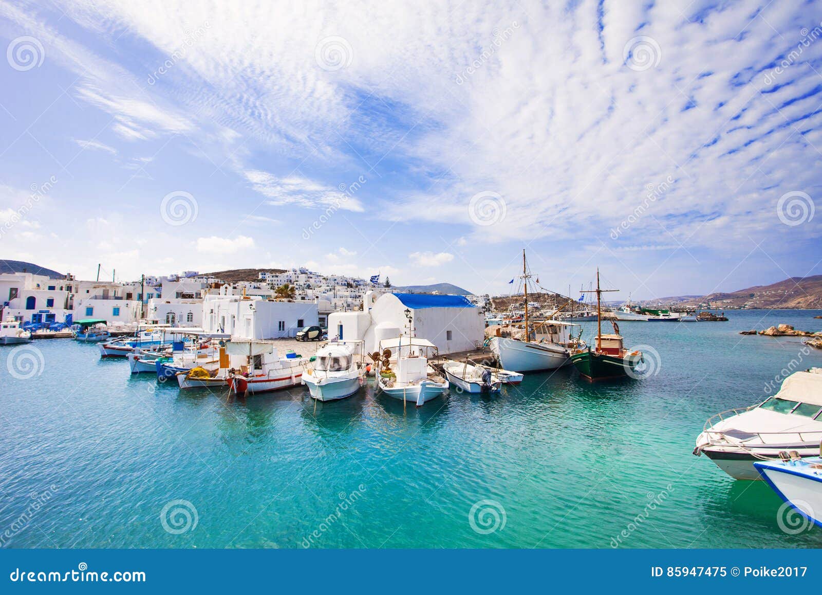 beautiful naousa village, paros island, cyclades, greece