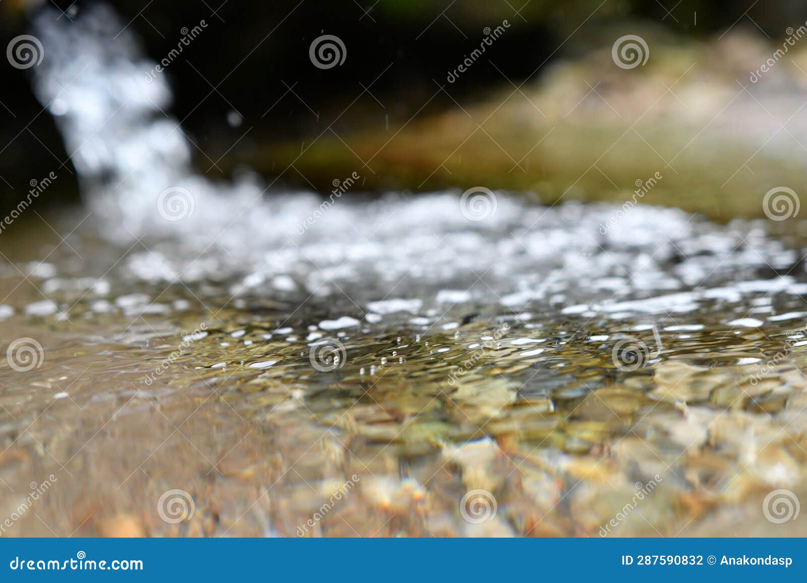 Beautiful Natural Ecologic Spring Water . Close Up Stock Photo Image of flow, environment
