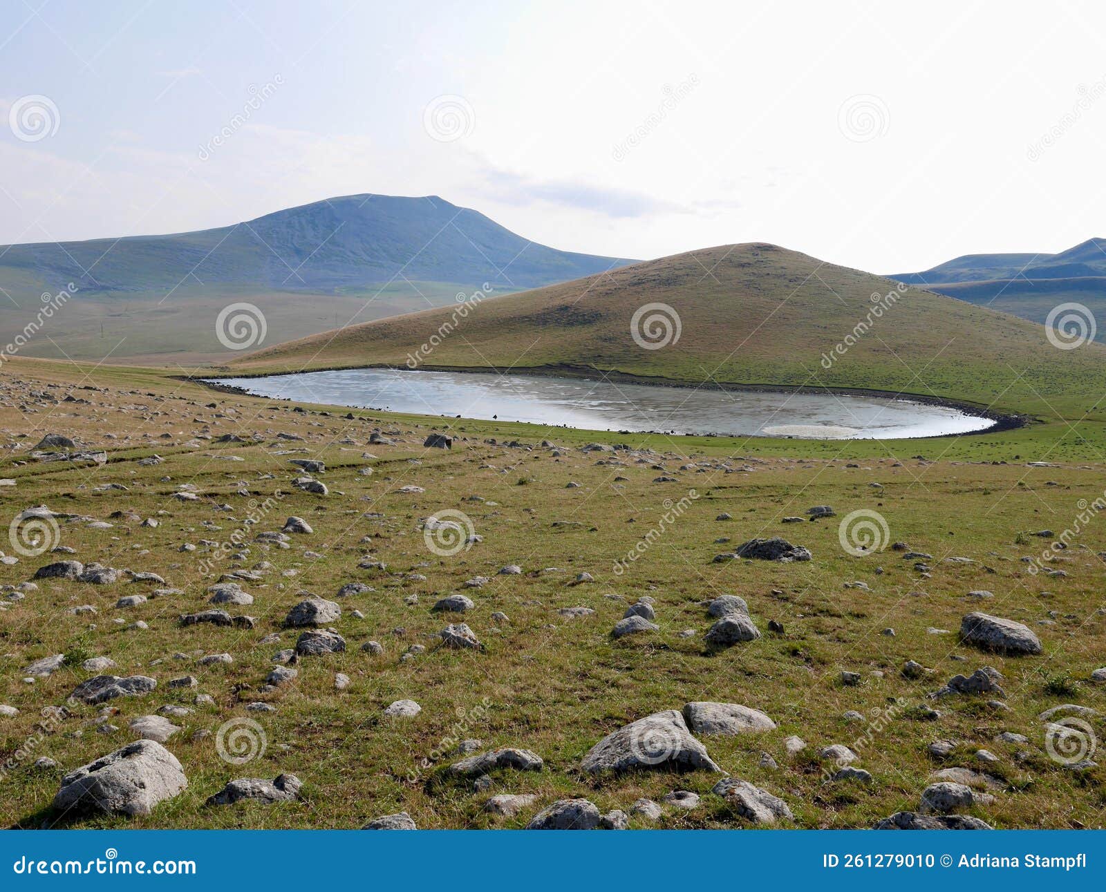 beautiful nature at the mountains close to paravani lake in samtskhe-javakheti national park, georgia.