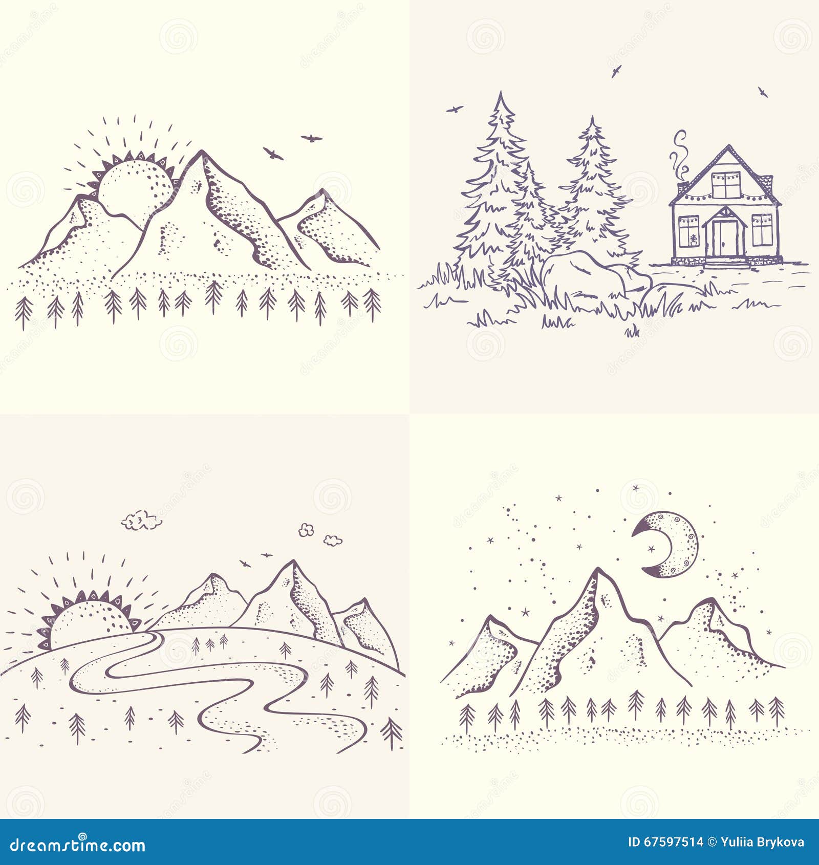 images Moon Beautiful Landscape Drawing dreamstime com