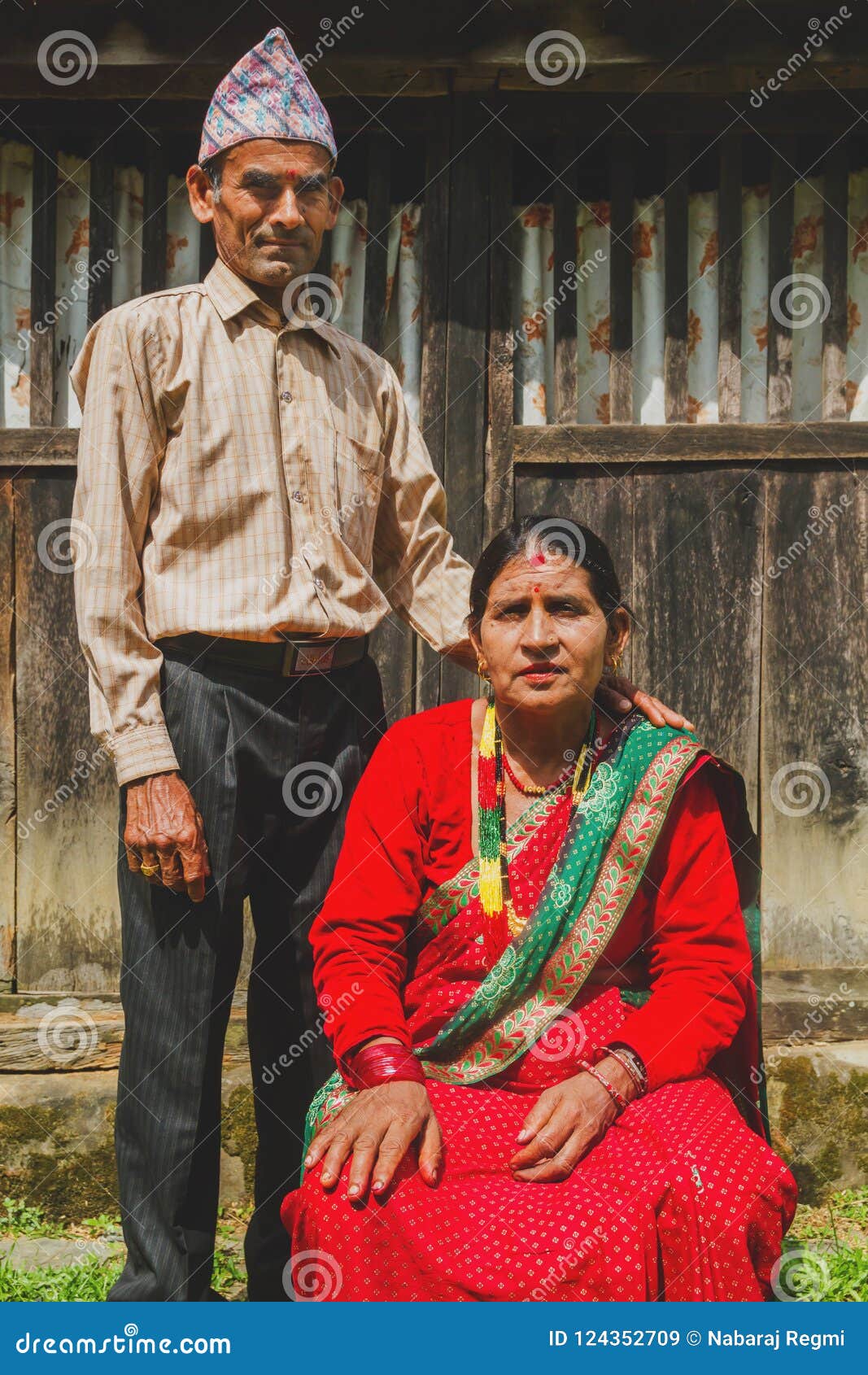 A Beautiful Nepali Couple Posing For Photograph In The Rural Vil Editorial Stock Image Image