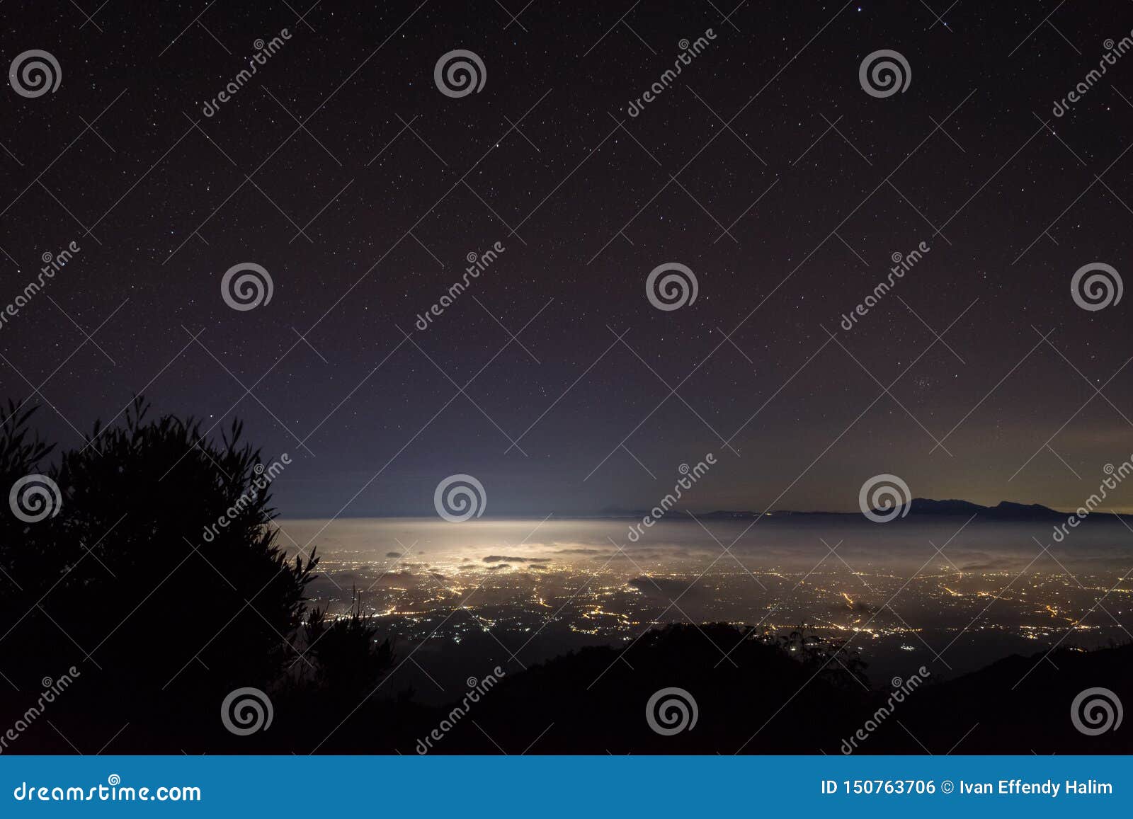 a beautiful night city view from campsite 7 mount raung. raung is the most challenging of all javaÃ¢â¬â¢s mountain trails, also is