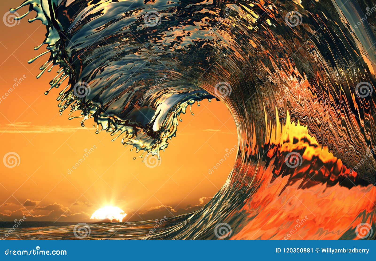 ocean waves sunset